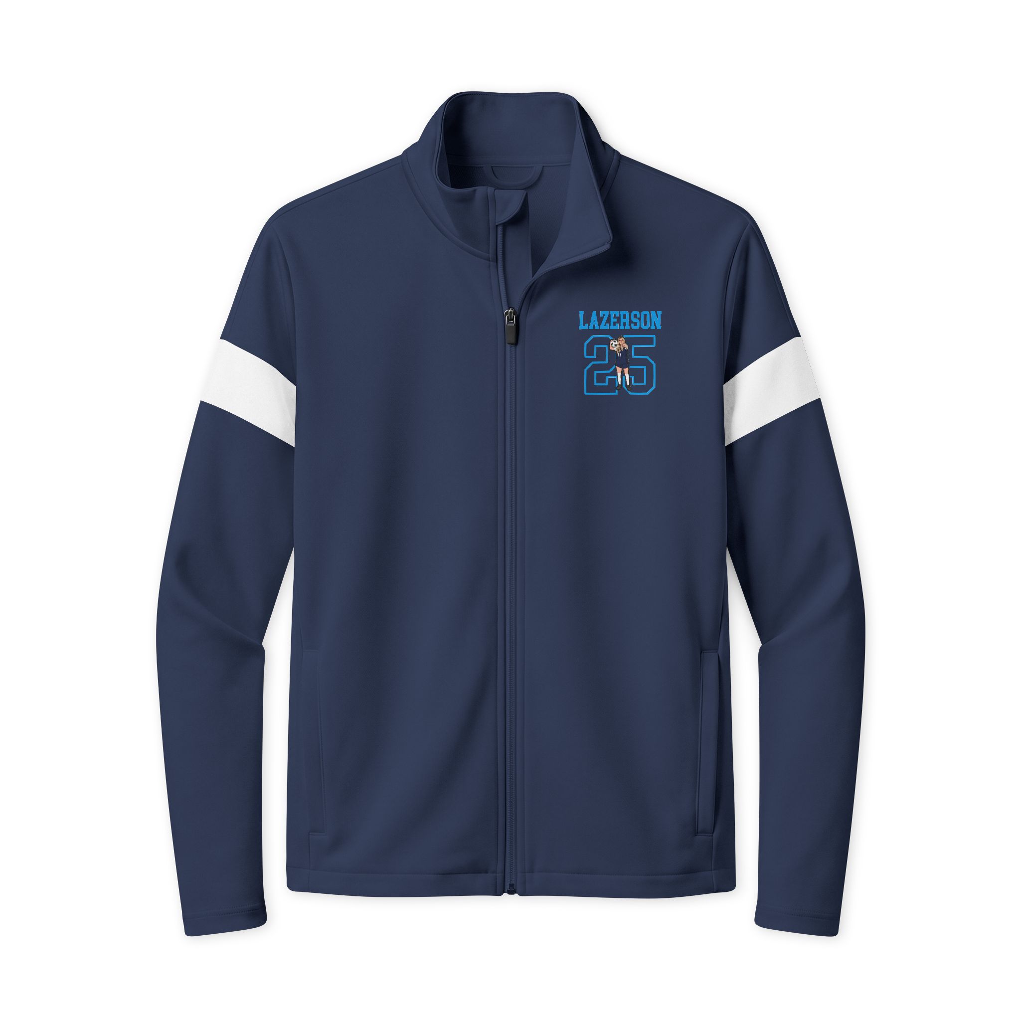 Travel Full-Zip Jacket — character_shirsey in True Navy/ White