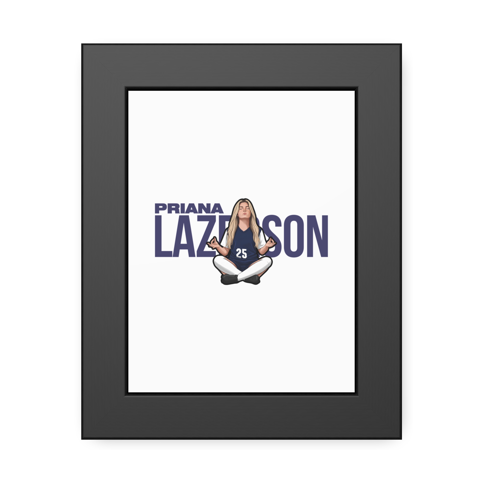 Framed Poster — character_player_name in Black