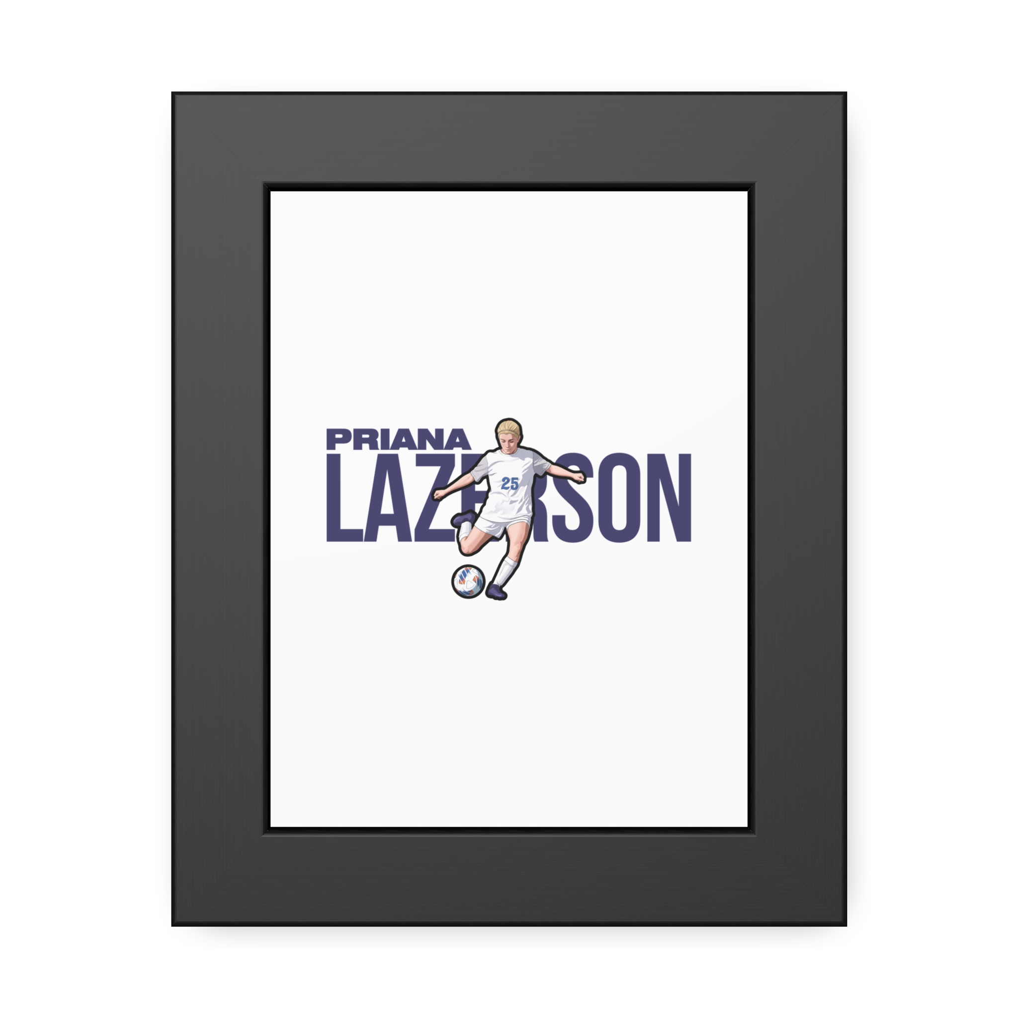 Framed Poster — character_player_name in Black
