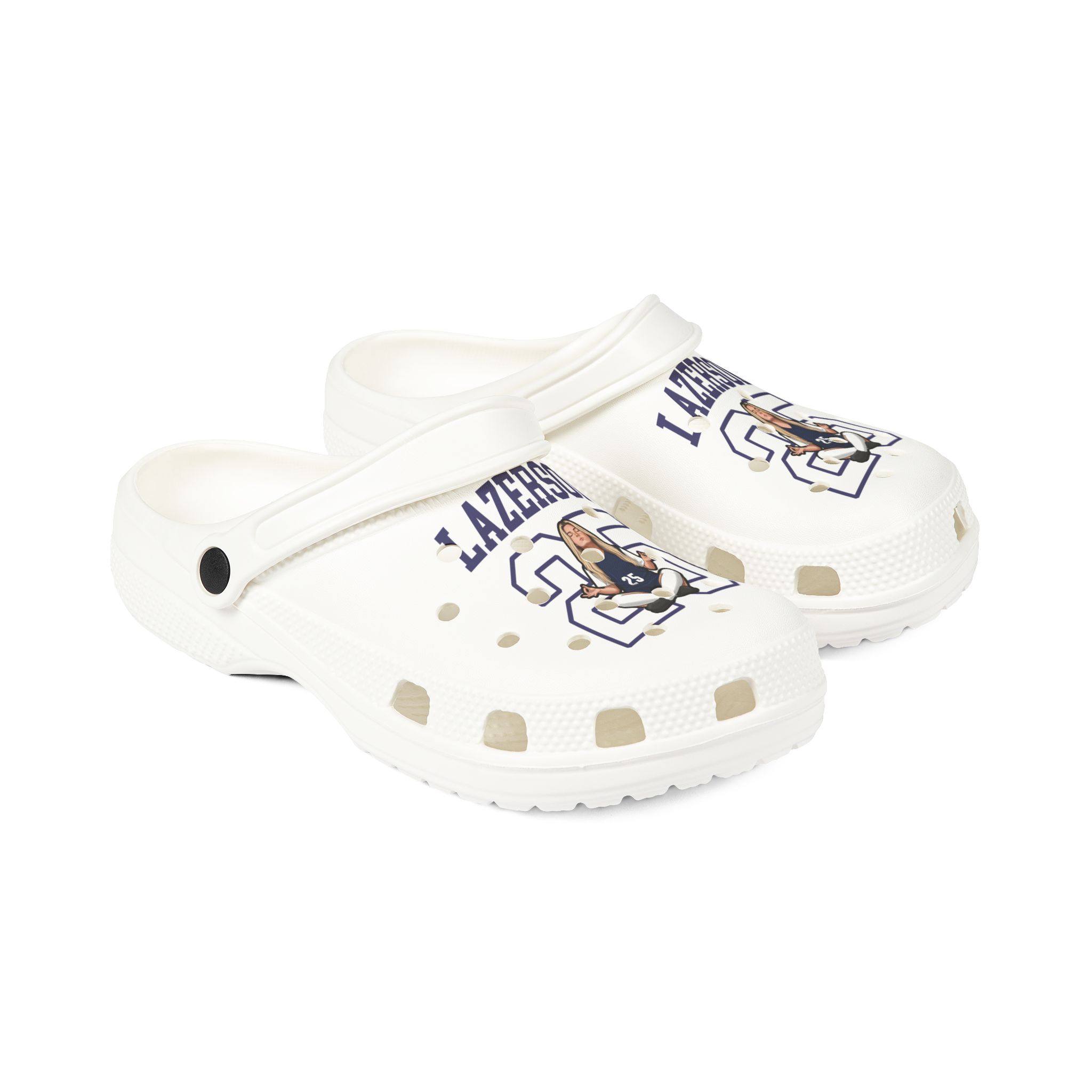 Rubber Clogs — character_shirsey in White