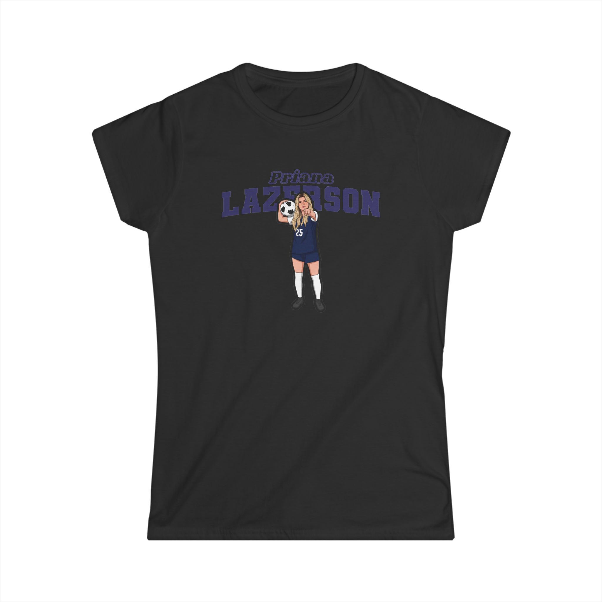 Women's Softstyle Tee — character_name_arch in Black