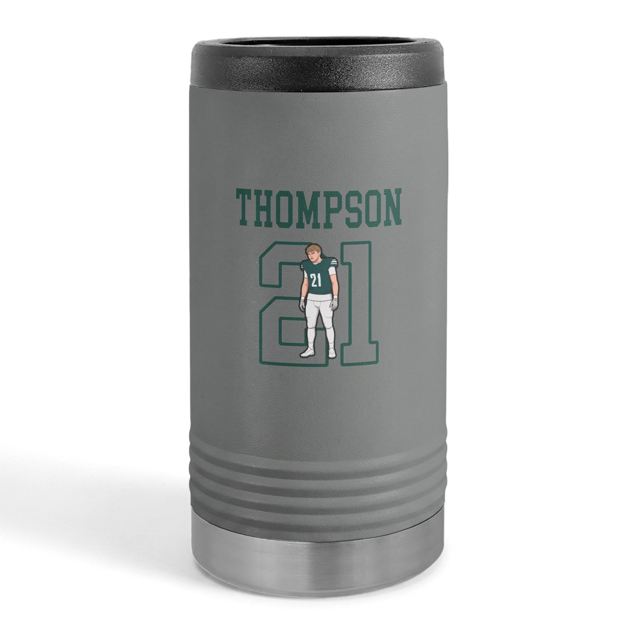 Slim Stainless Can Cooler — character_shirsey in Grey
