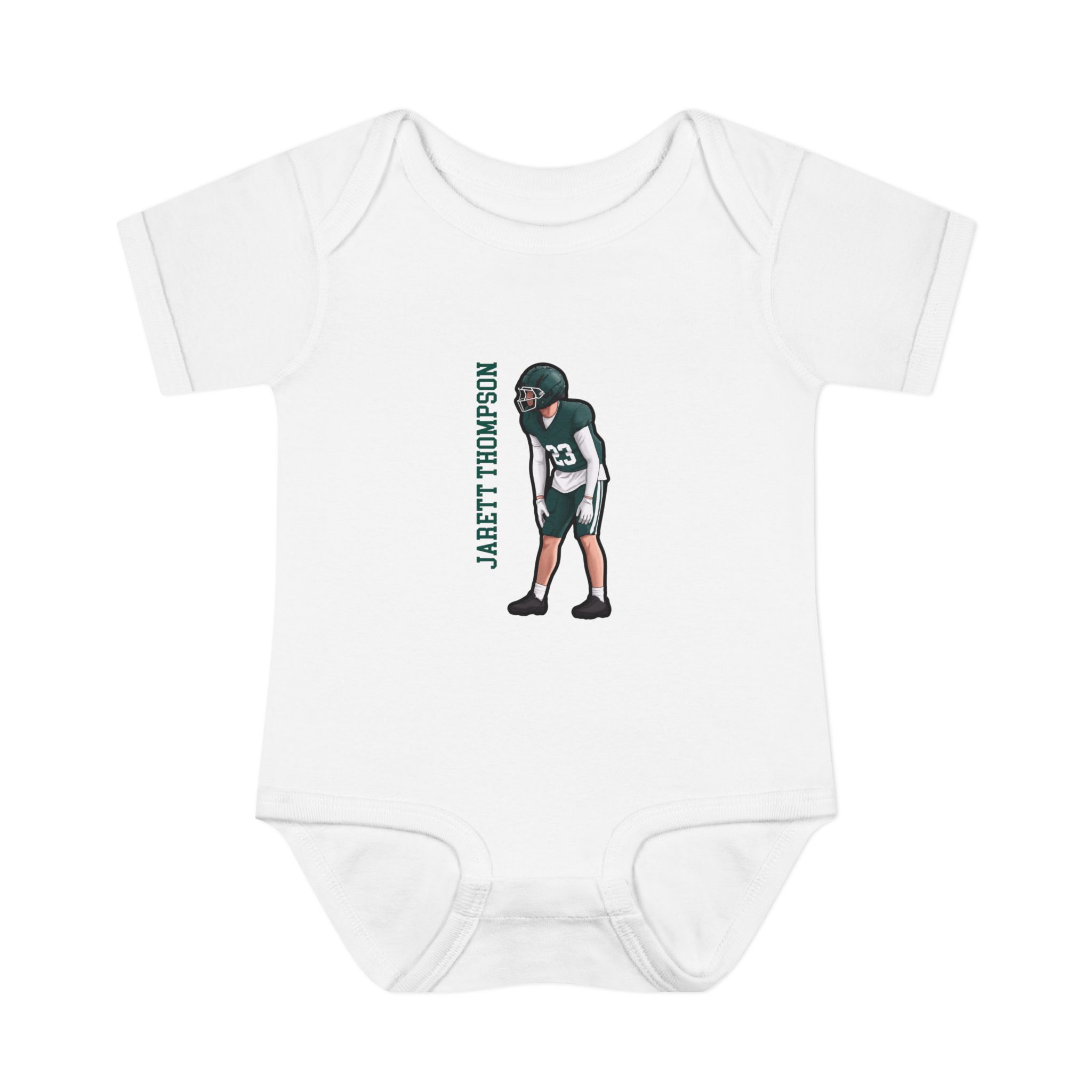 Baby Onesie — character_name_vertical in White