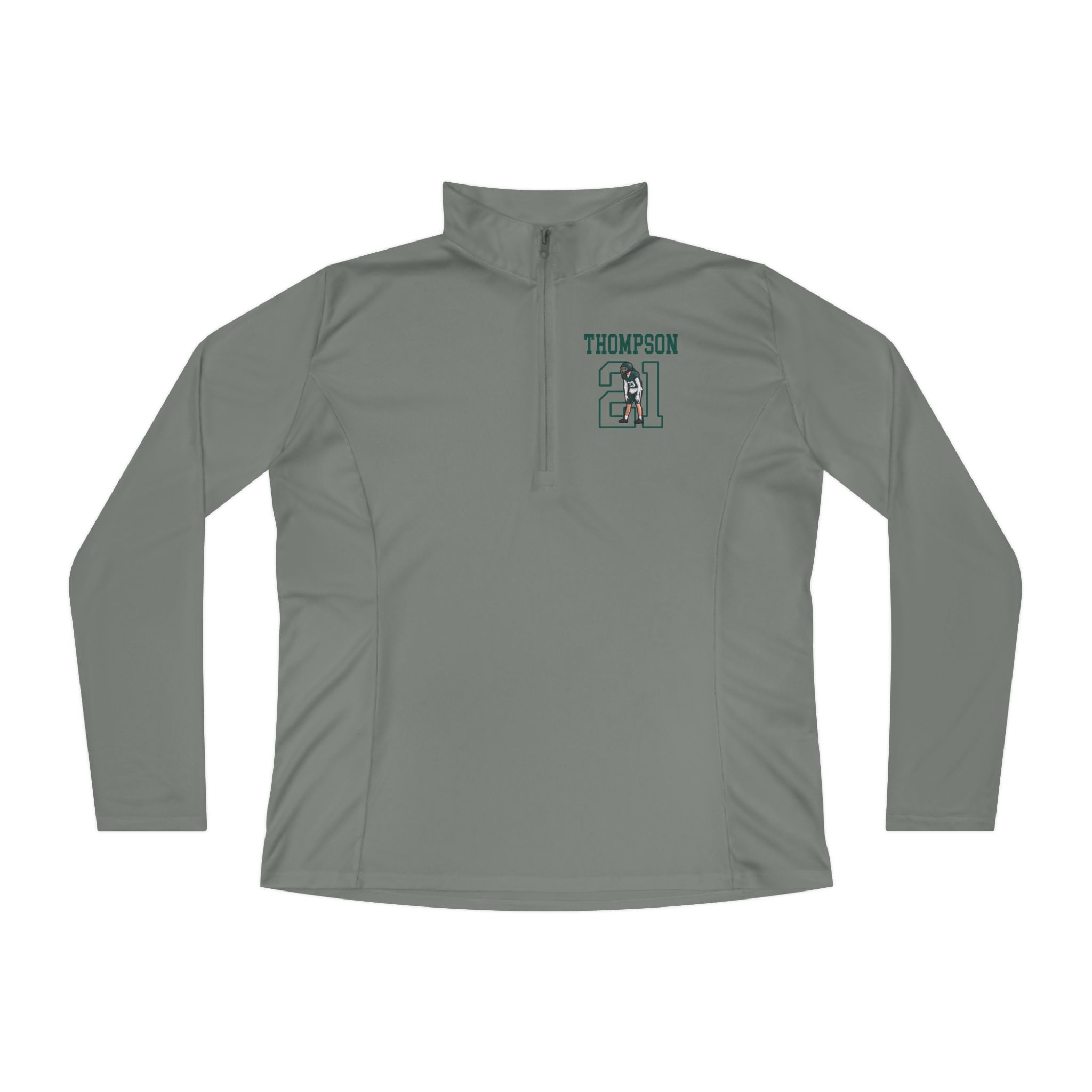 Women's Q-Zip Pullover — character_shirsey in Grey