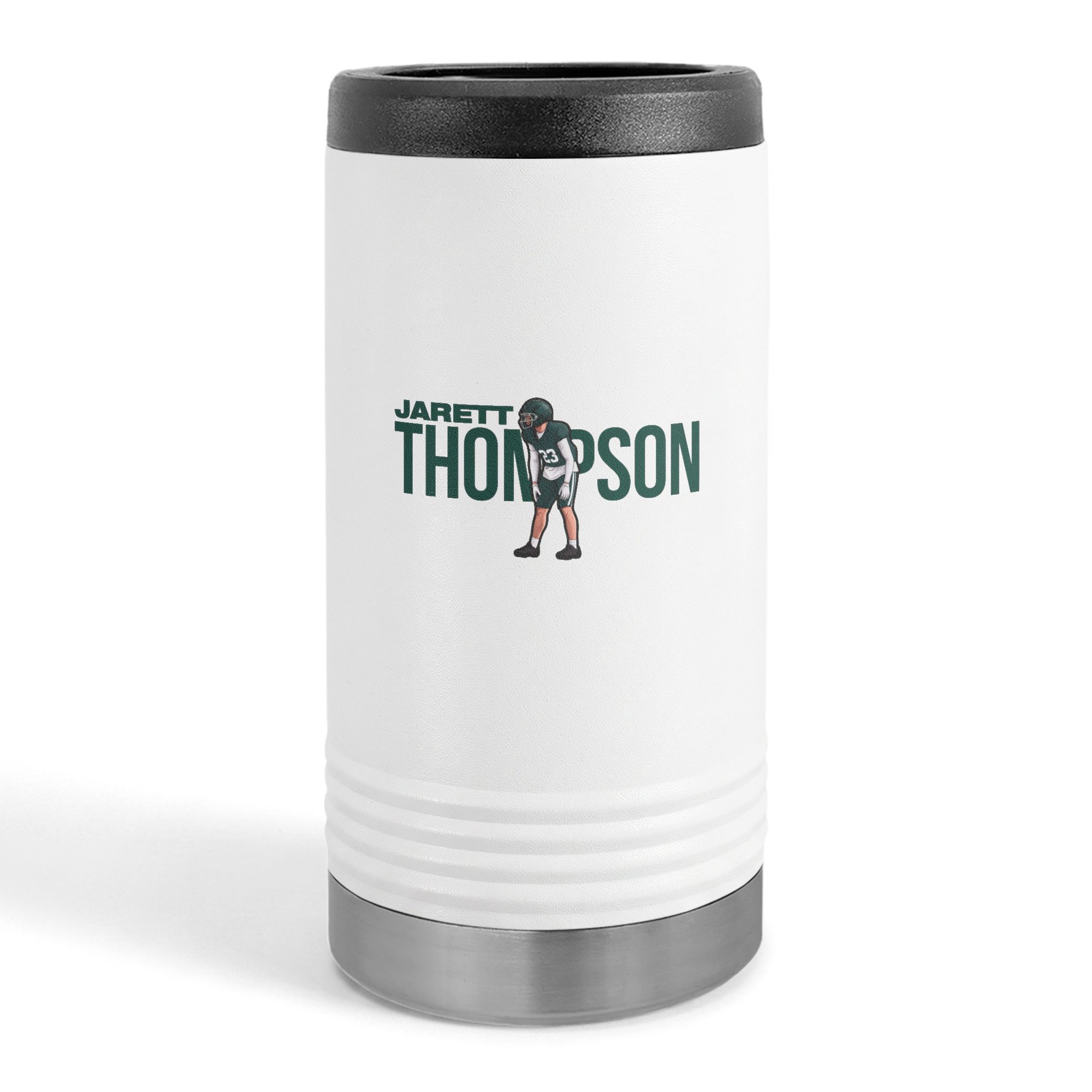 Slim Stainless Can Cooler — character_player_name in White