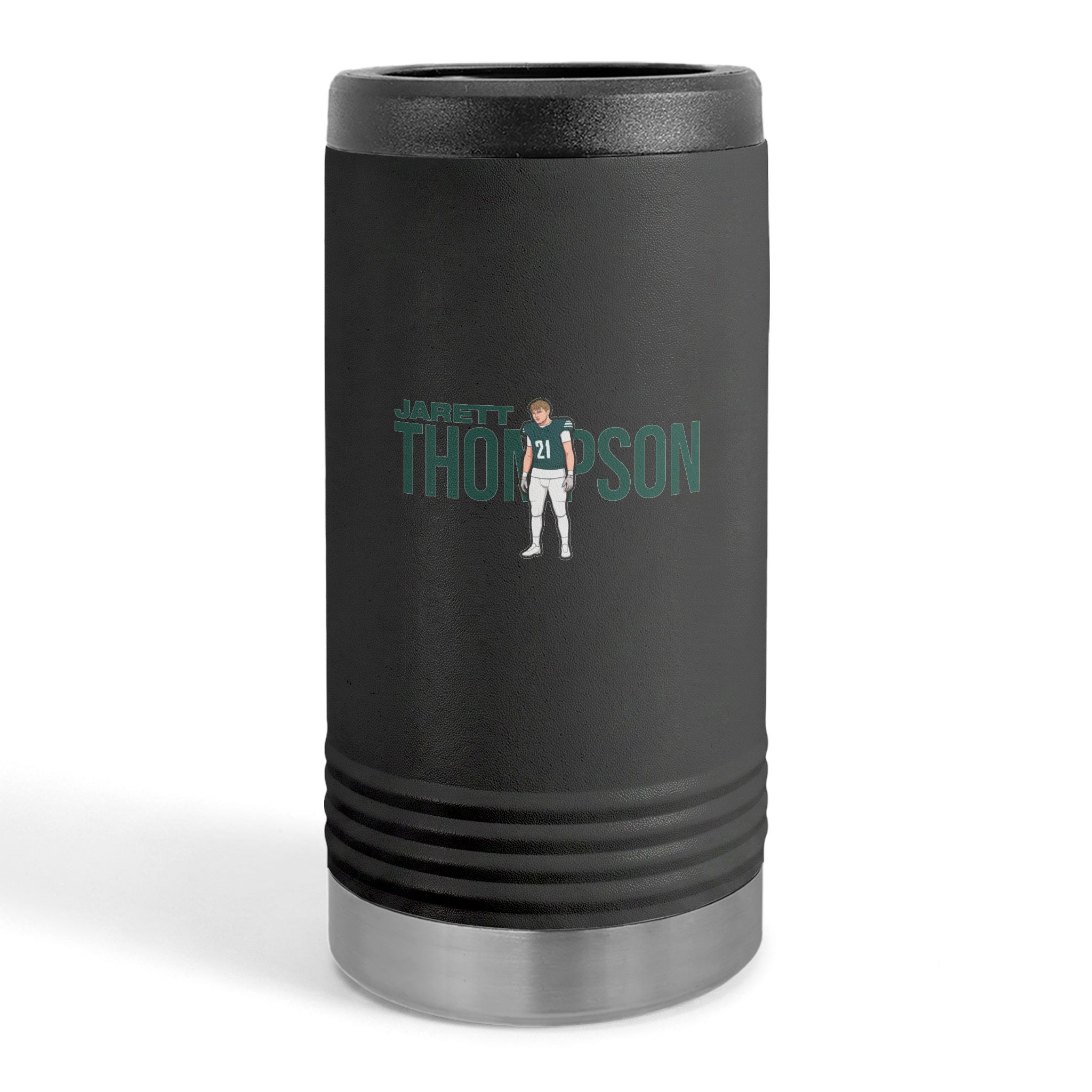 Slim Stainless Can Cooler — character_player_name in Black