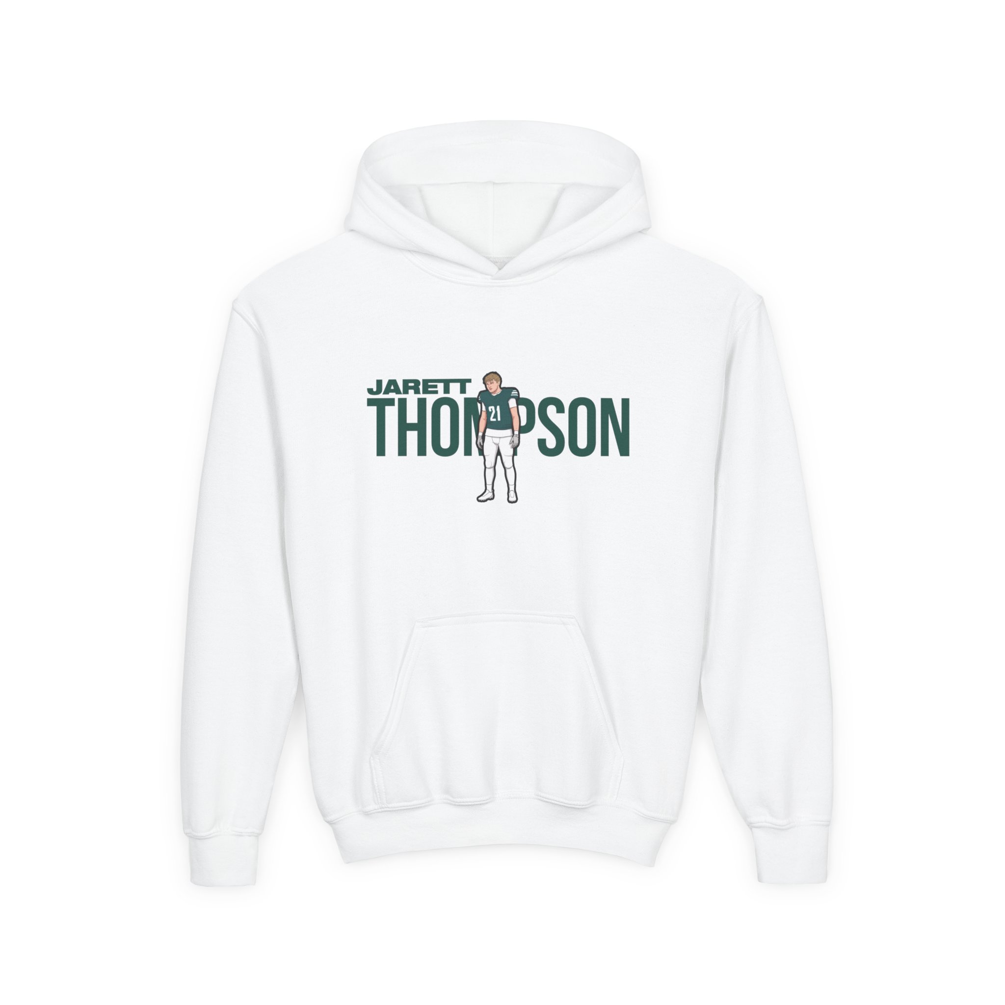Youth Hoodie — character_player_name in White