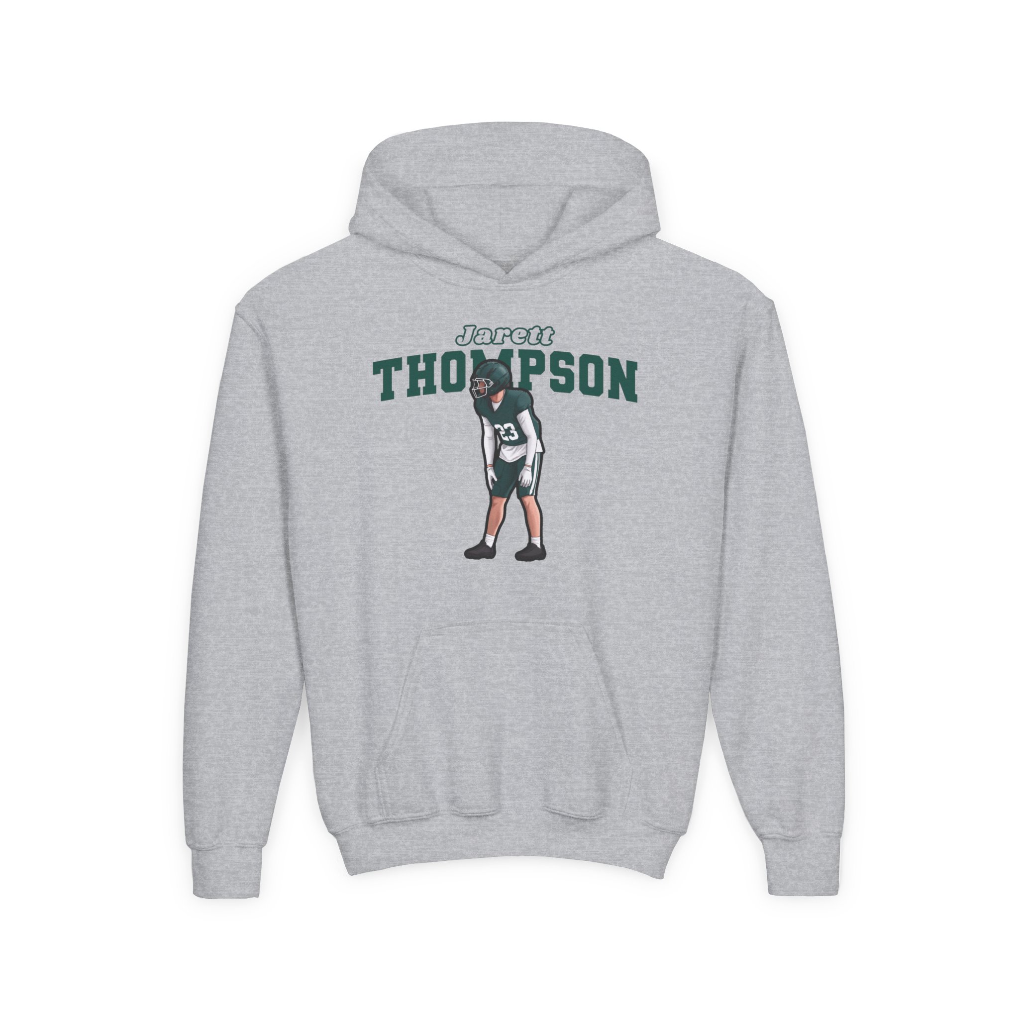 Youth Hoodie — character_name_arch in Grey