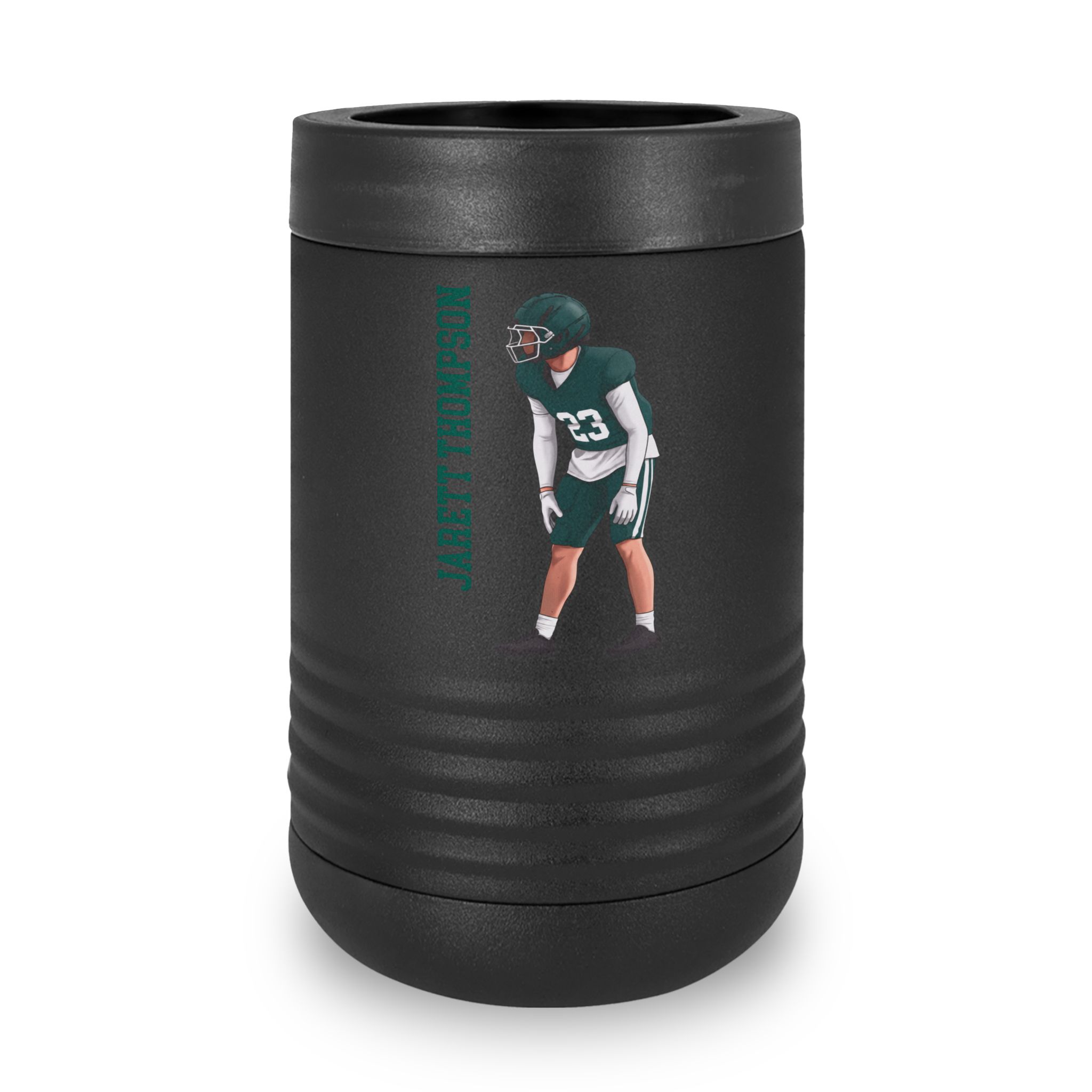 Stainless Can Cooler — character_name_vertical in Black