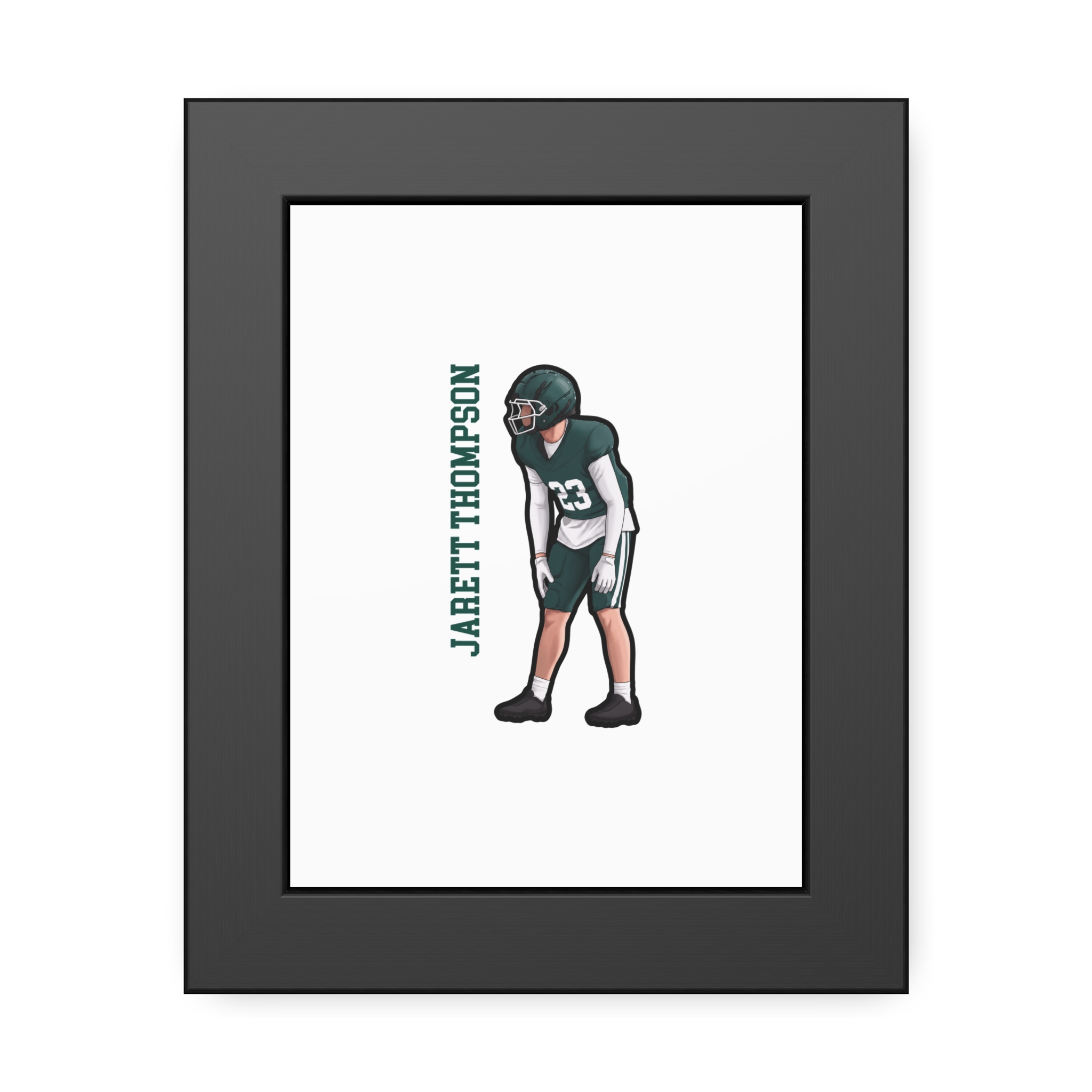 Framed Poster — character_name_vertical in Black