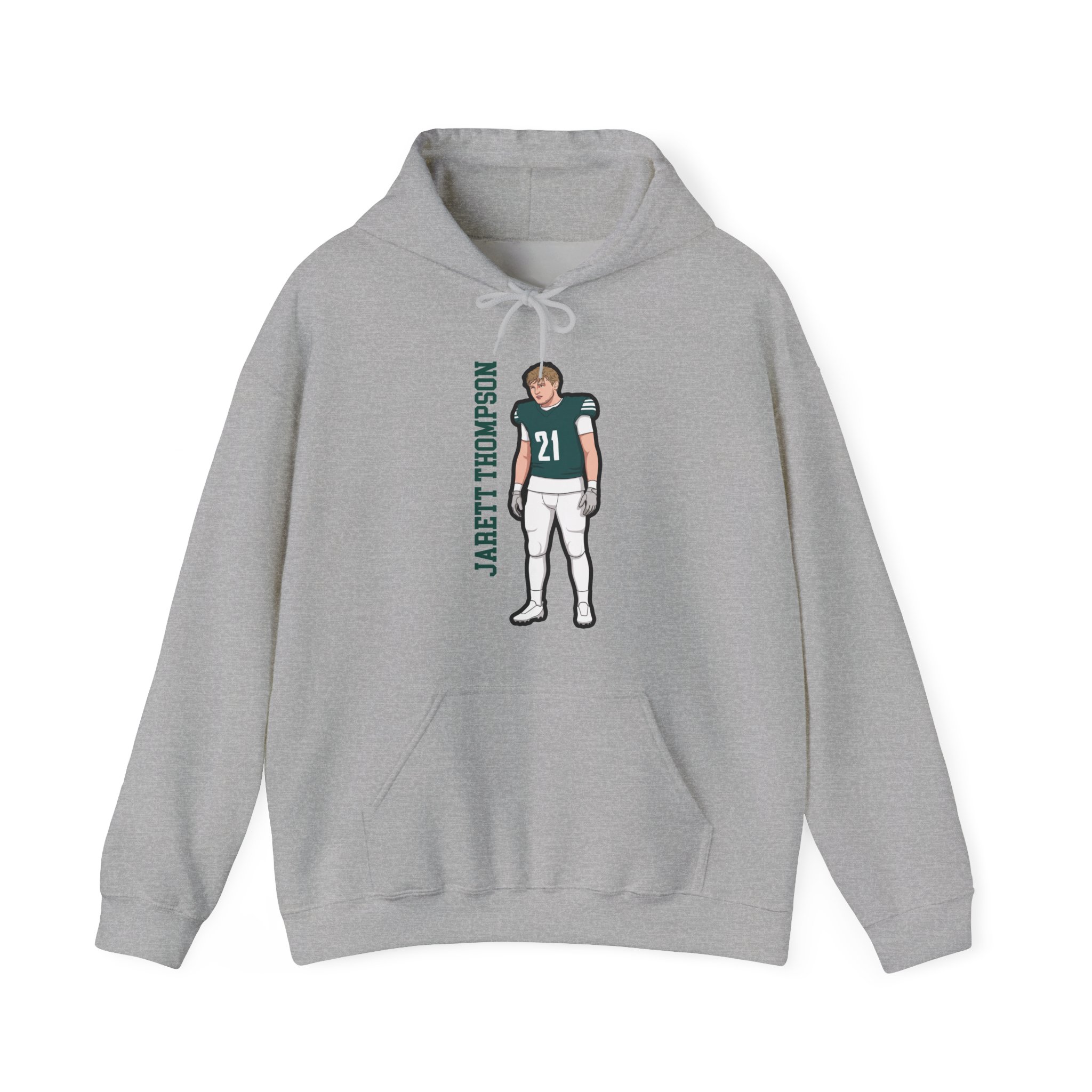Hoodie — character_name_vertical in Grey