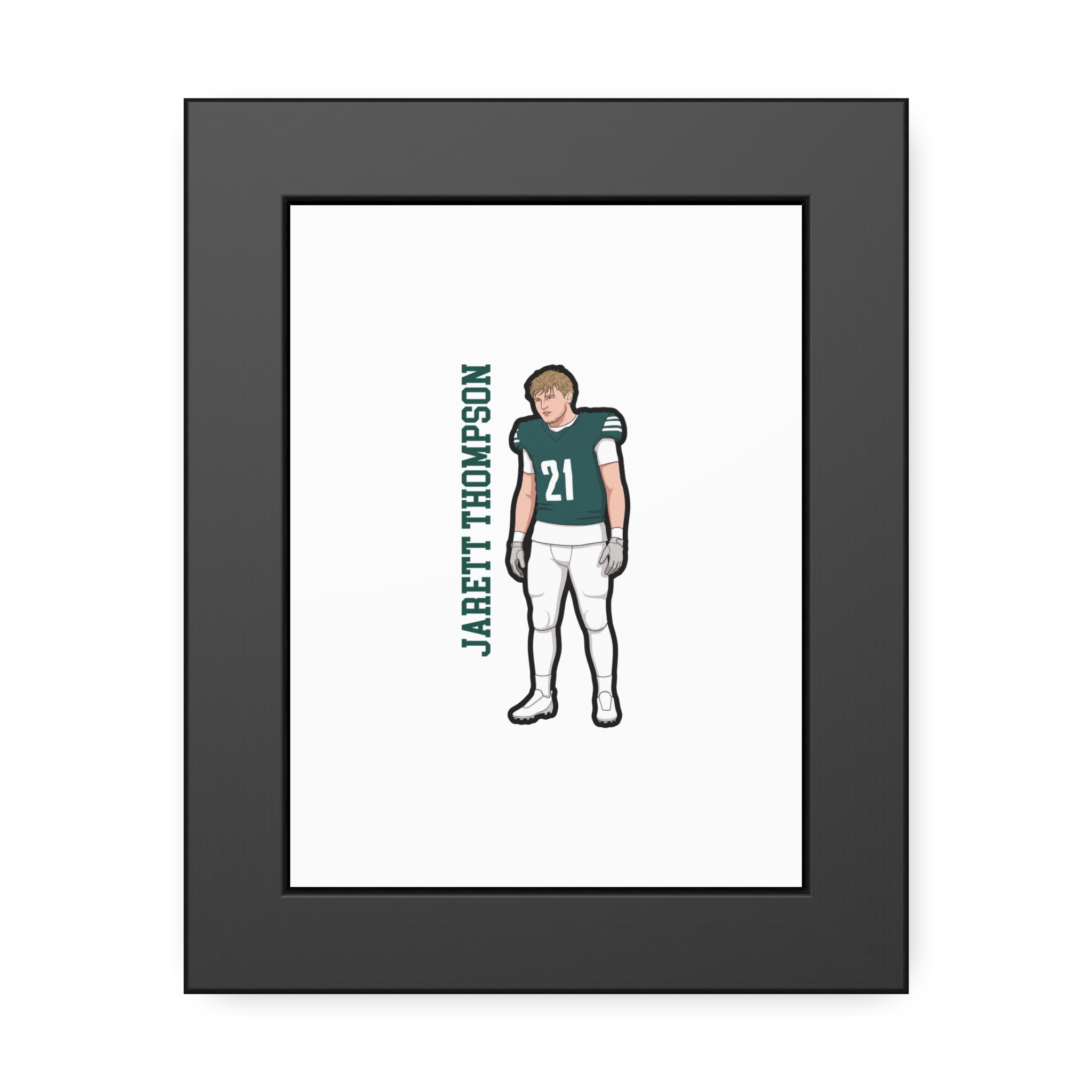 Framed Poster — character_name_vertical in Black