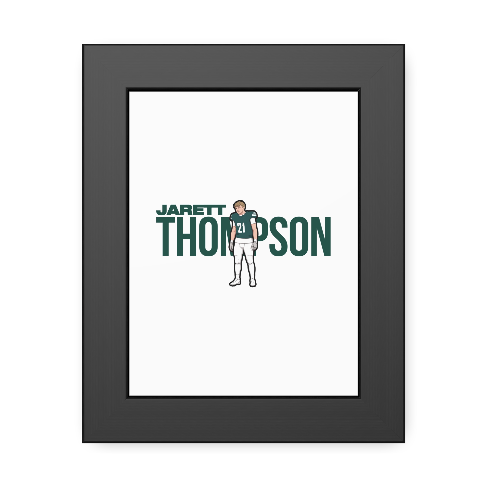 Framed Poster — character_player_name in Black