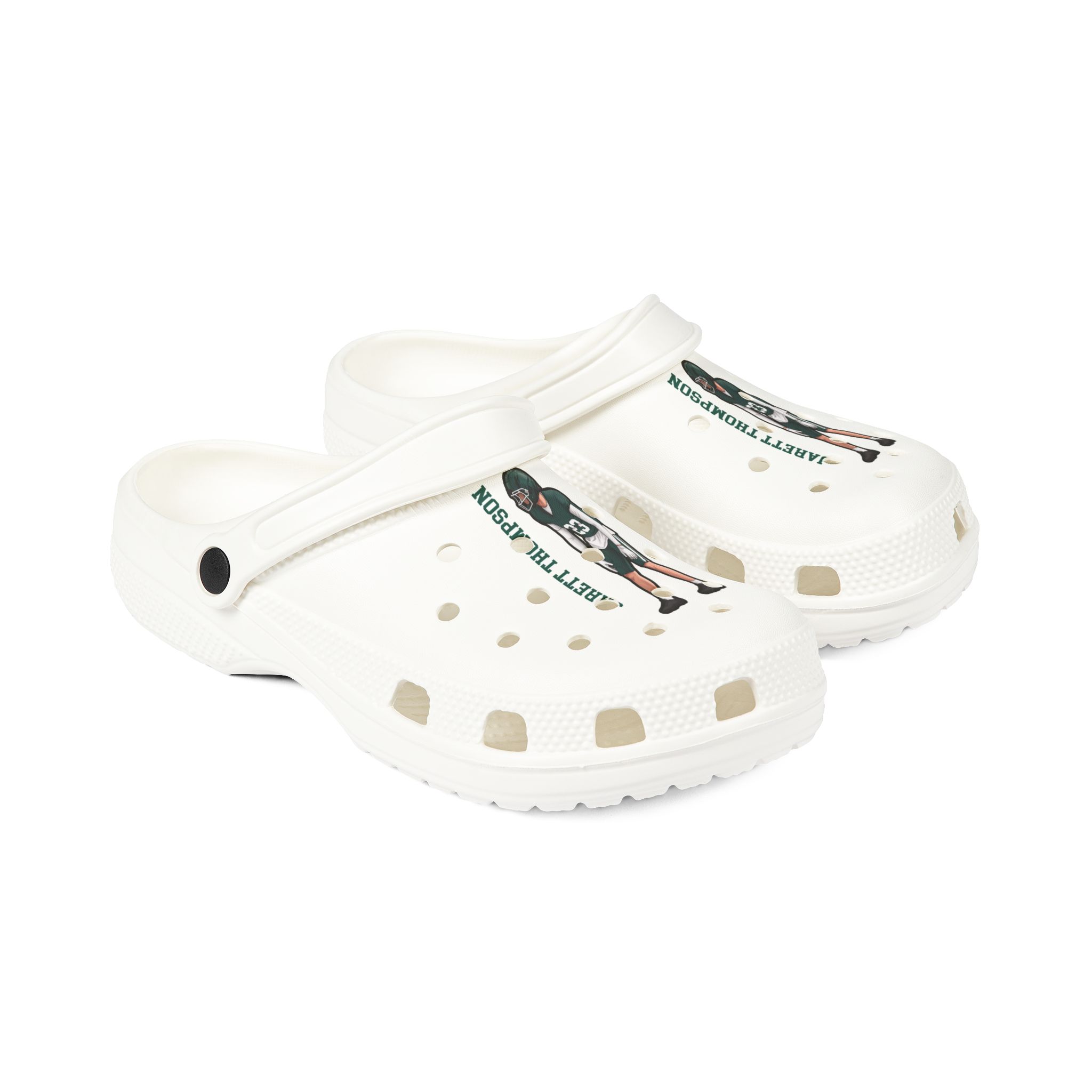 Rubber Clogs — character_name_vertical in White