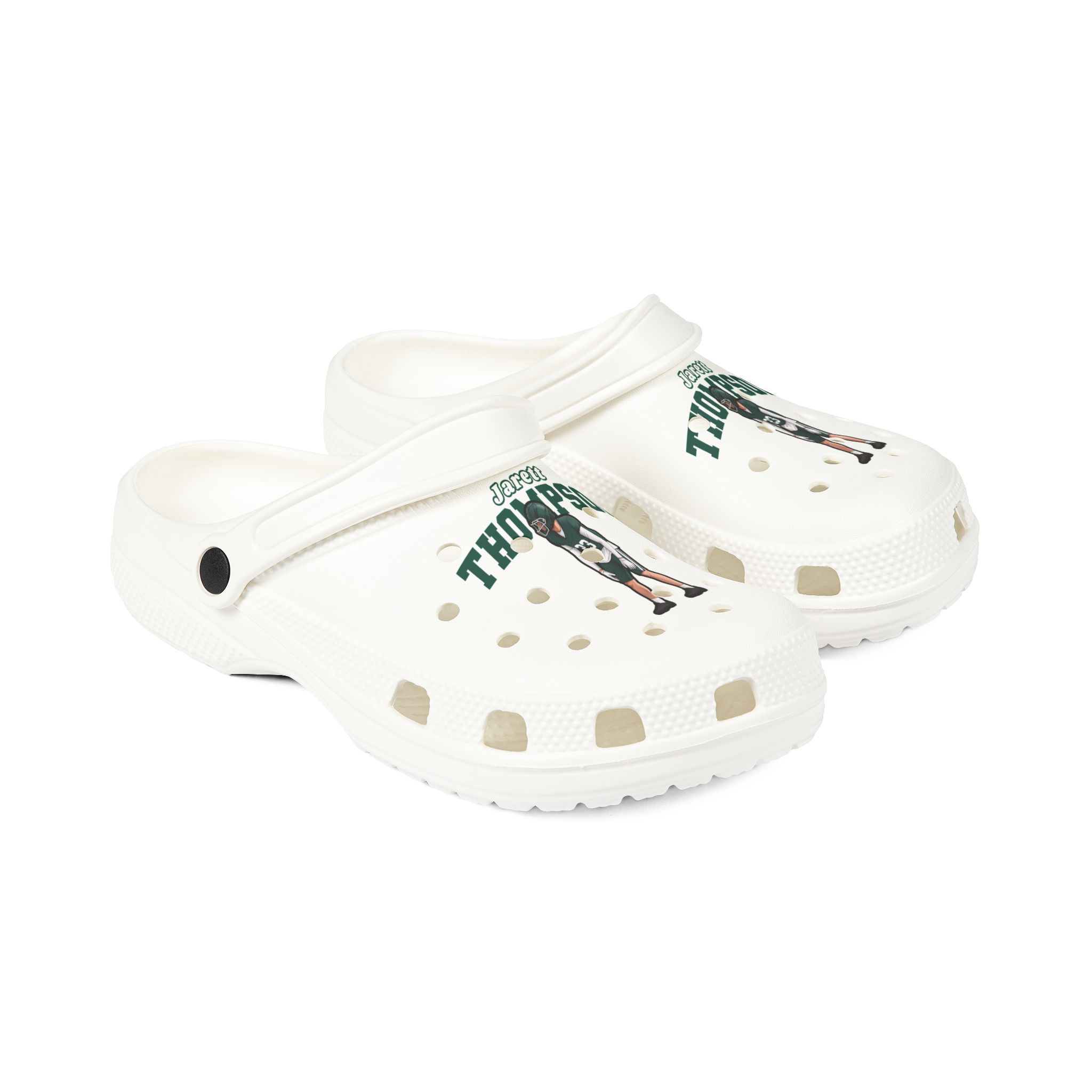 Rubber Clogs — character_name_arch in White