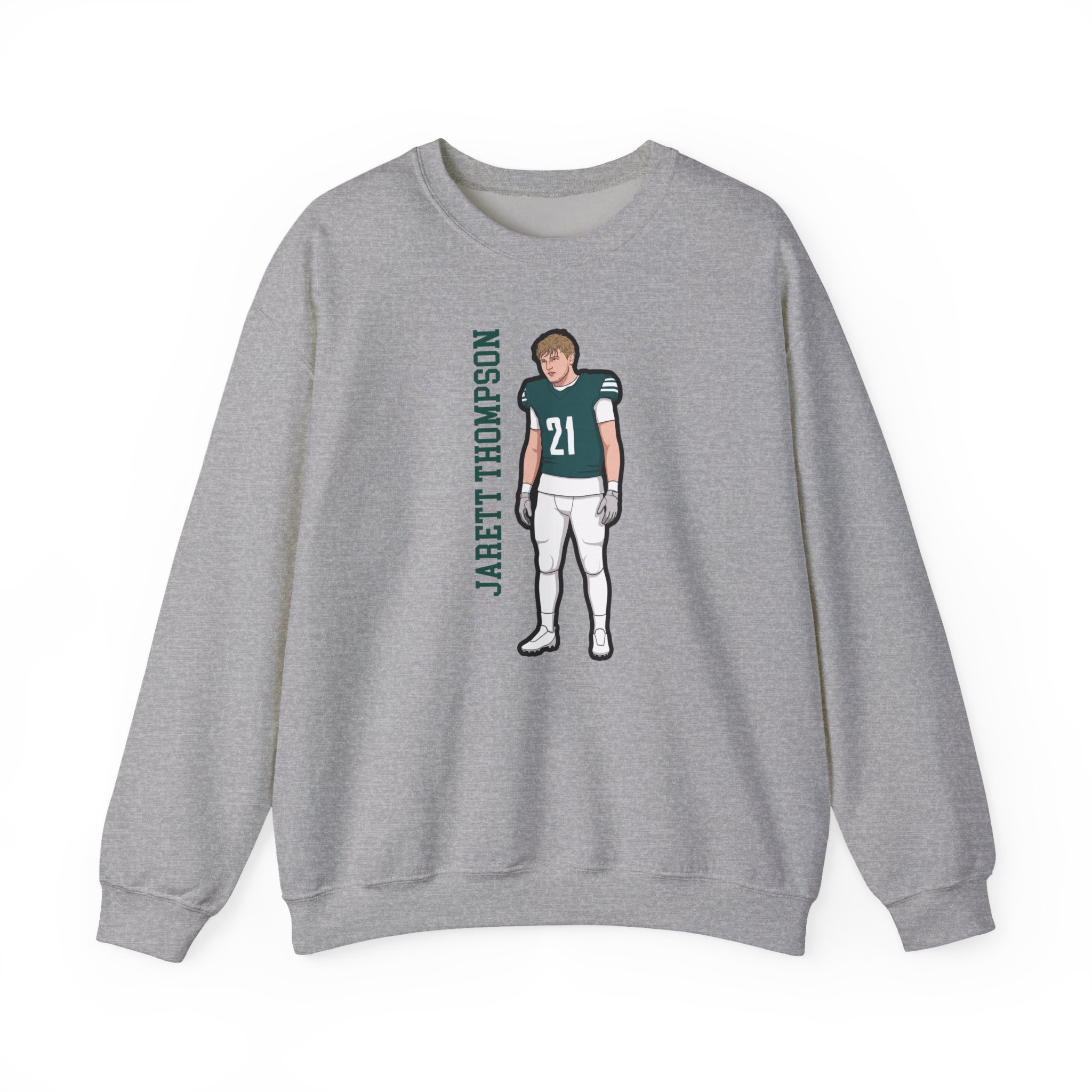 Crewneck Sweatshirt — character_name_vertical in Grey