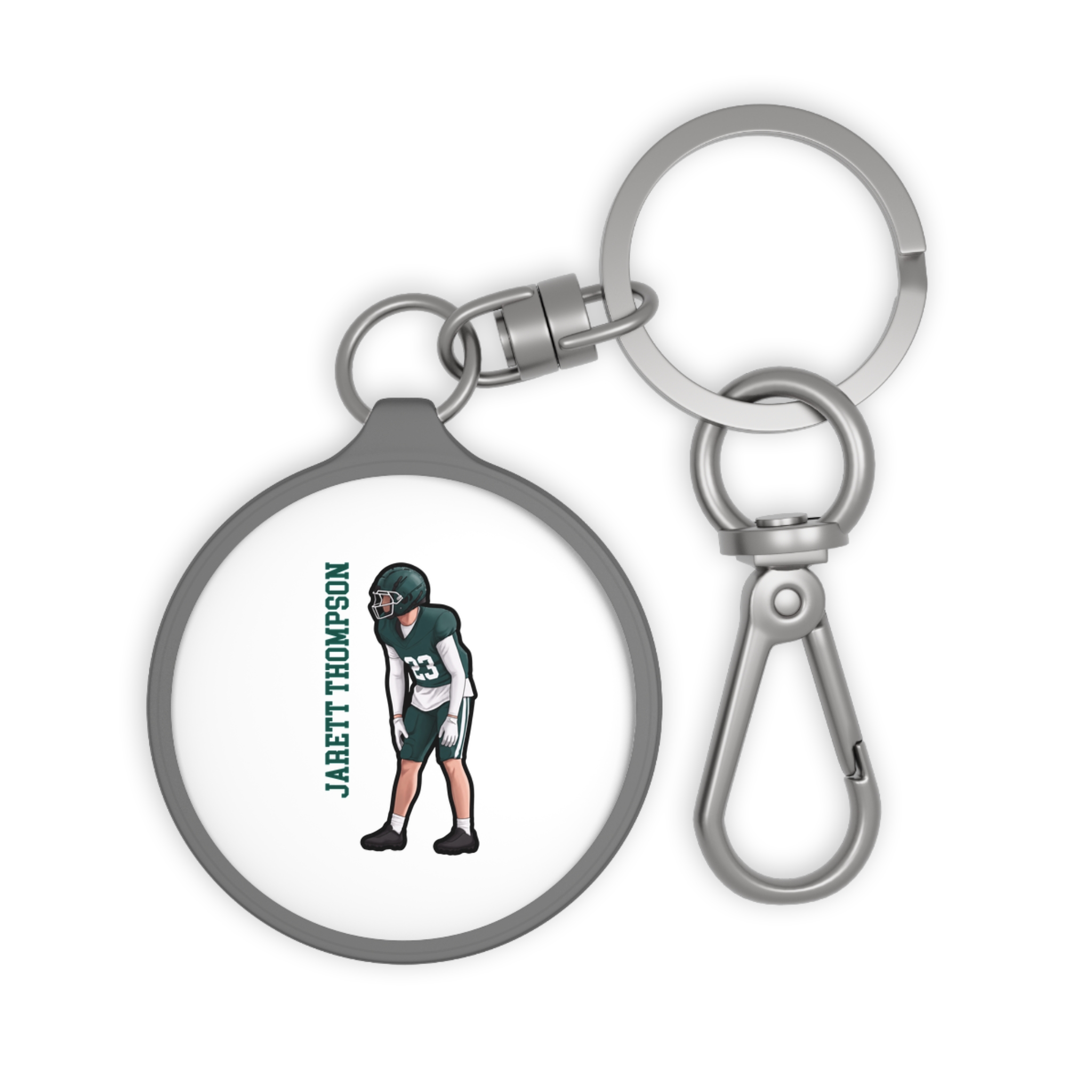 Keychain — character_name_vertical in Grey