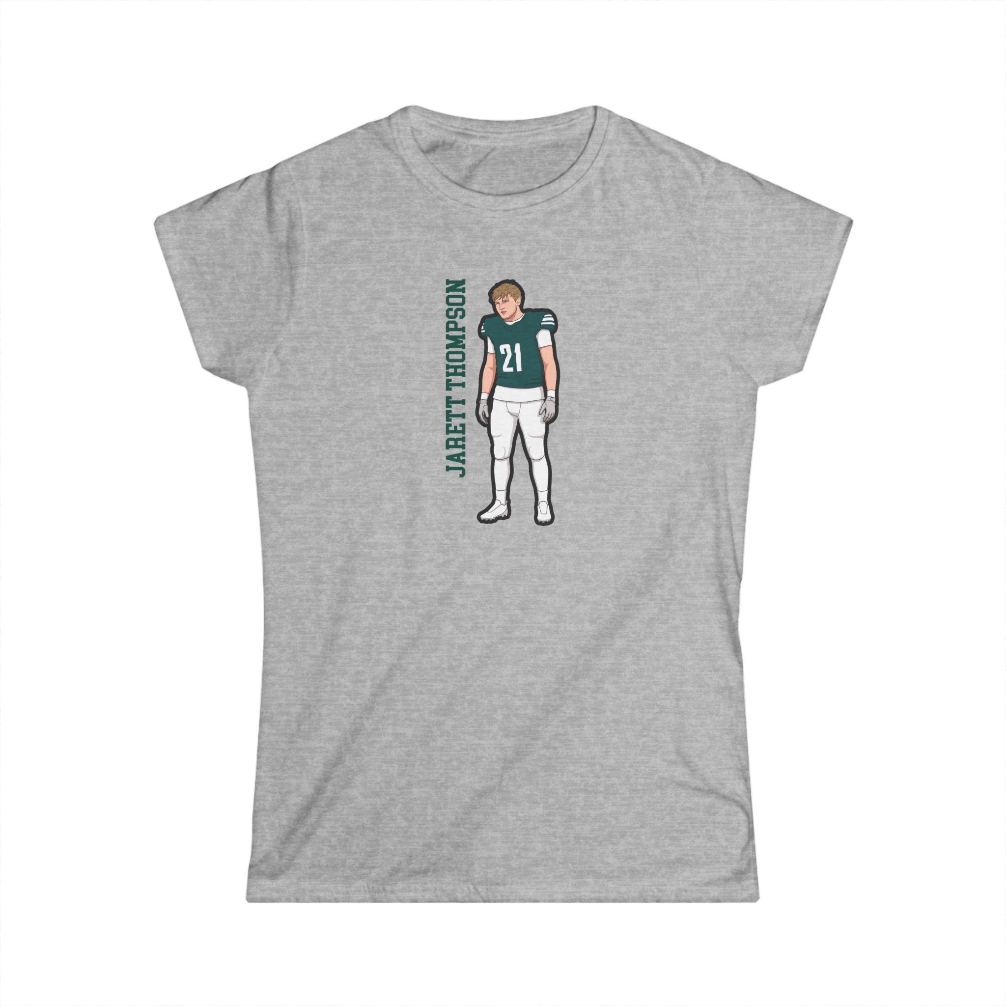 Women's Softstyle Tee — character_name_vertical in Grey