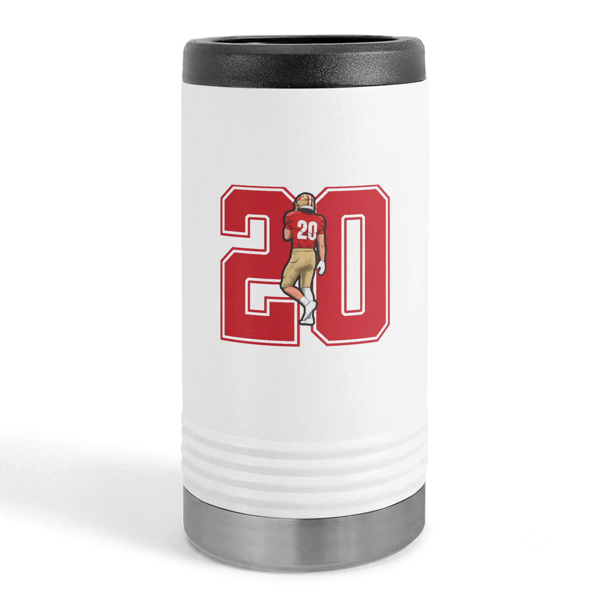 Slim Stainless Can Cooler — character_number in White