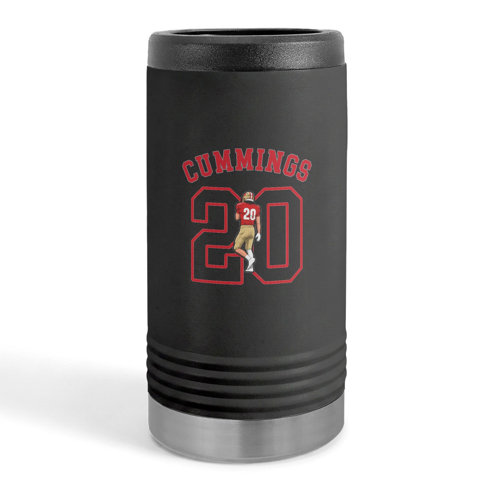 Slim Stainless Can Cooler — character_shirsey_arch in Black