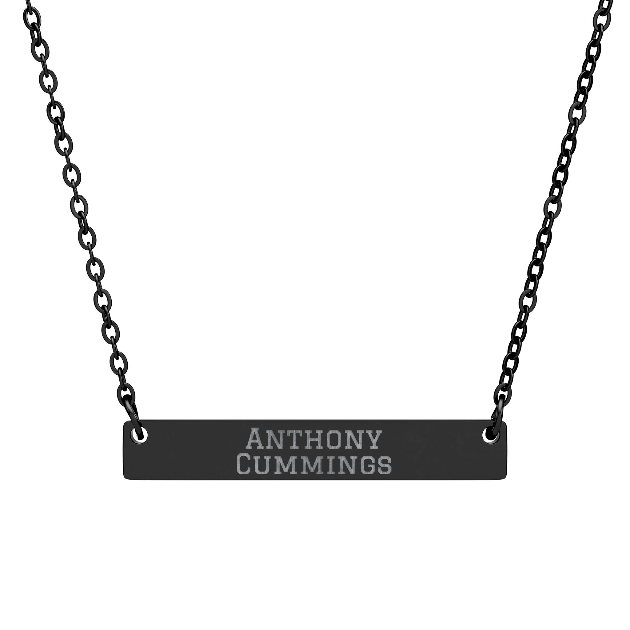 Engraved Bar Necklace — Classic in Black