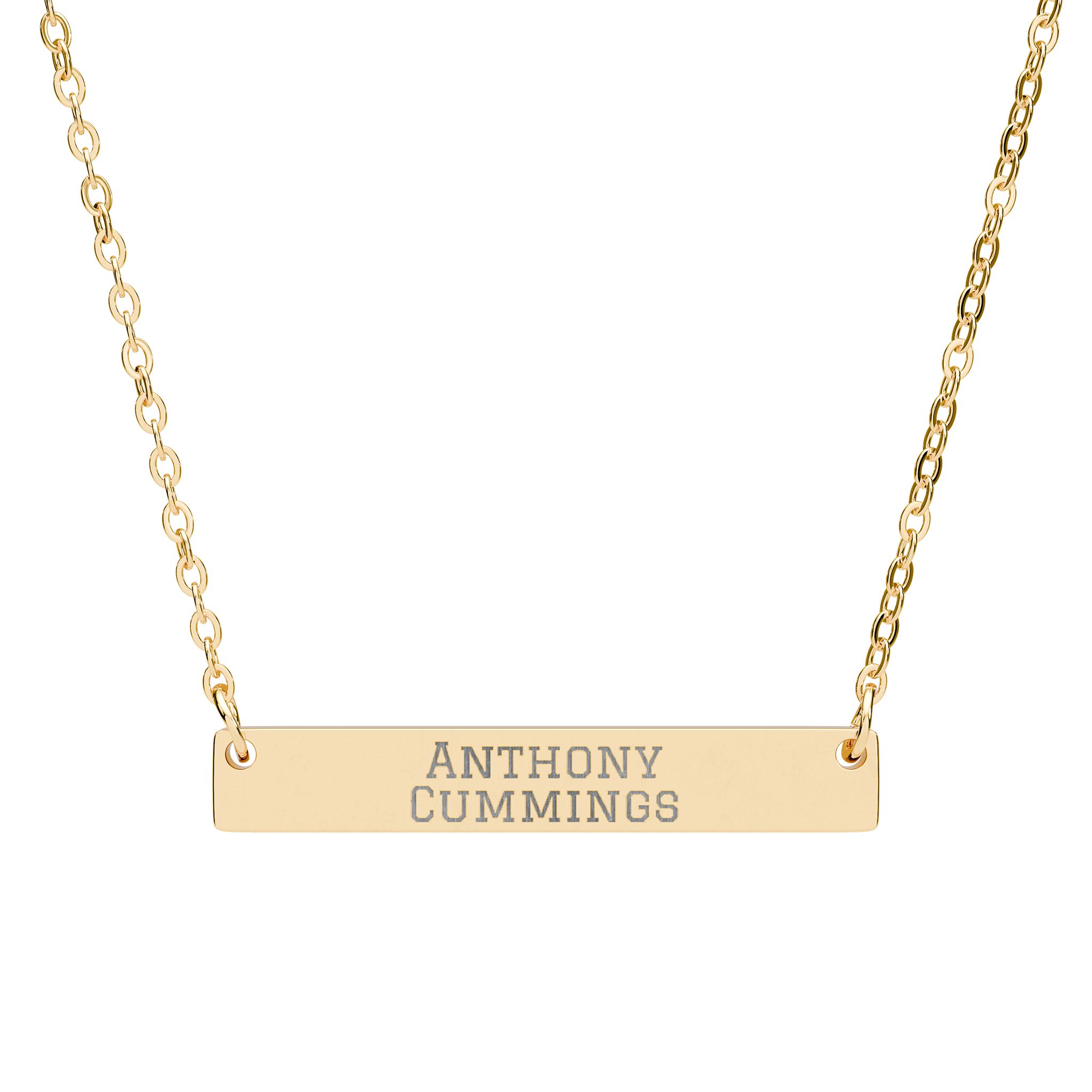 Engraved Bar Necklace — Classic in Gold
