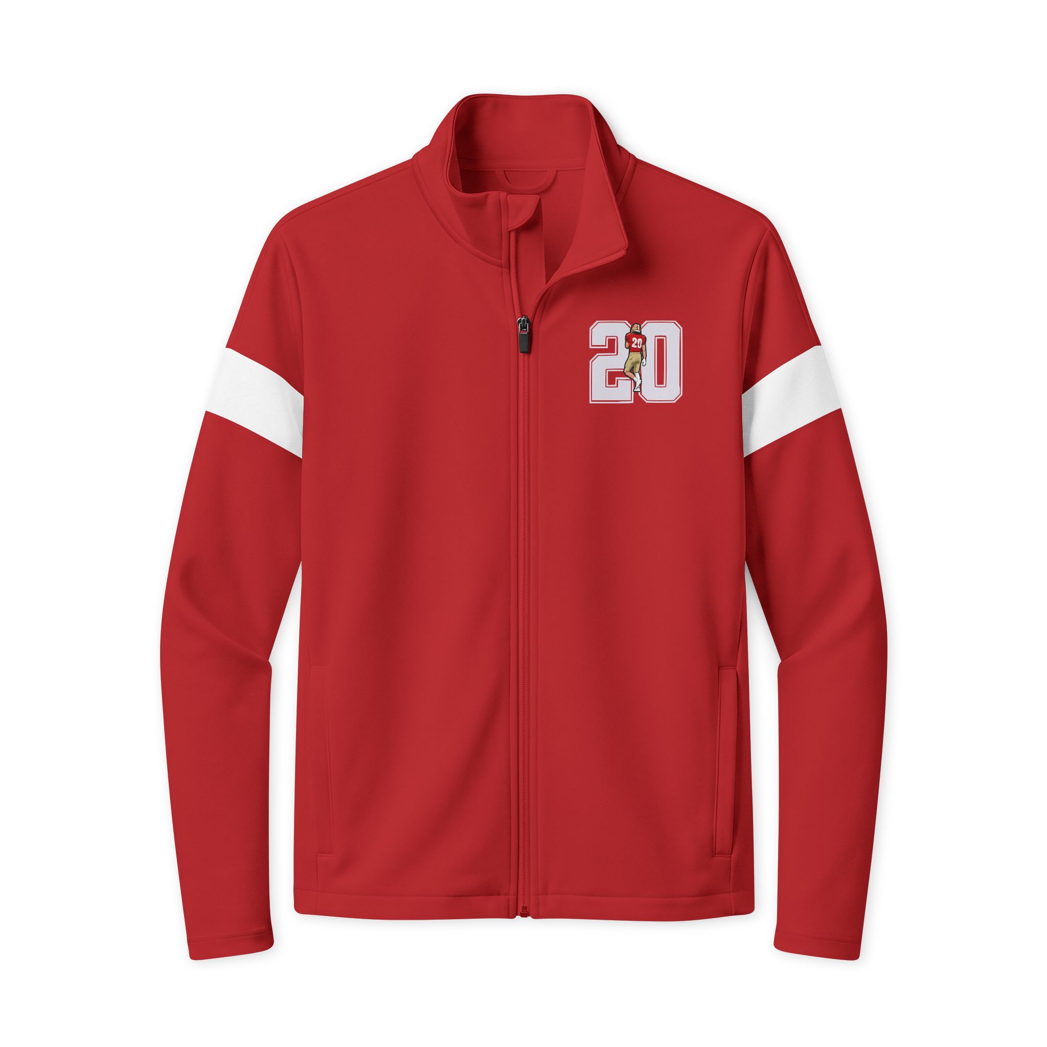 Travel Full-Zip Jacket — character_number in Deep Red/ White