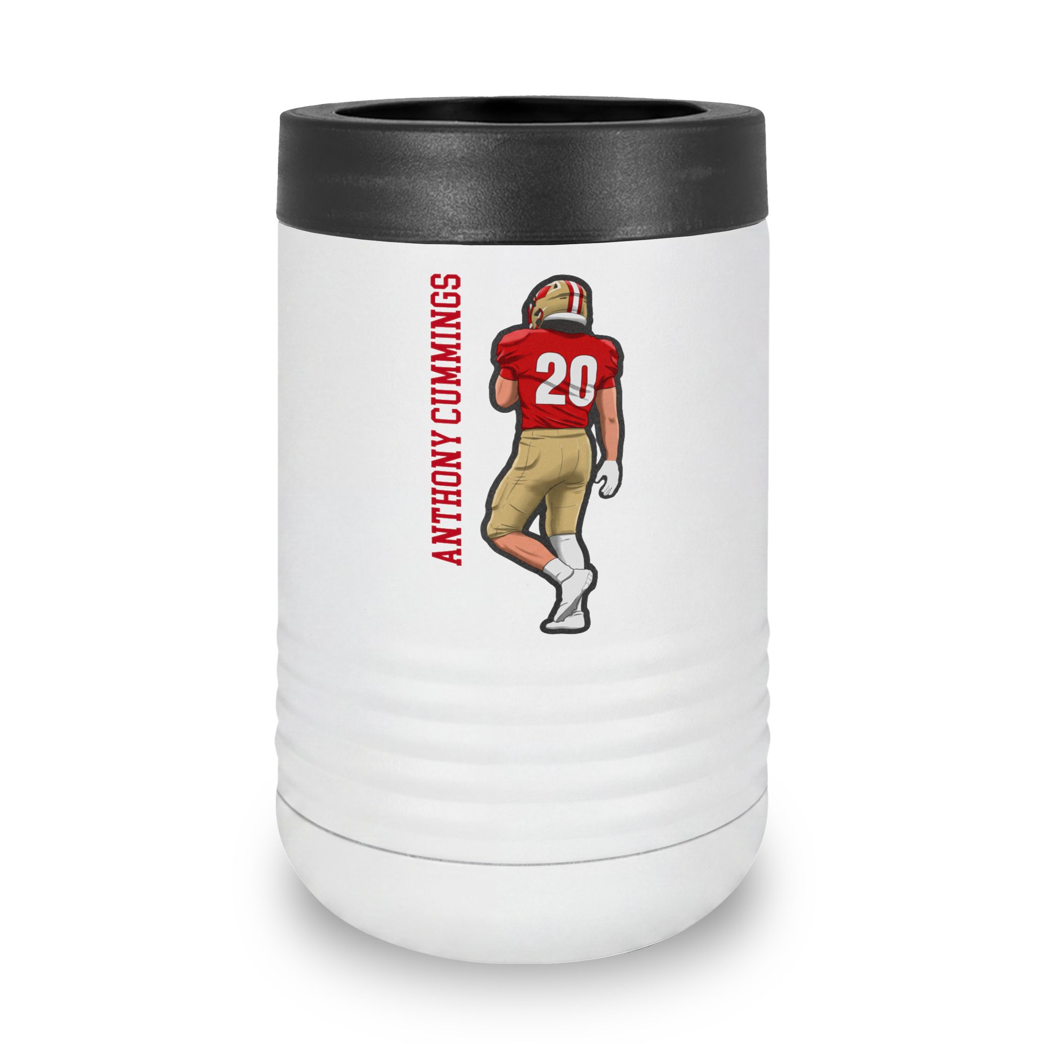 Stainless Can Cooler — character_name_vertical in White