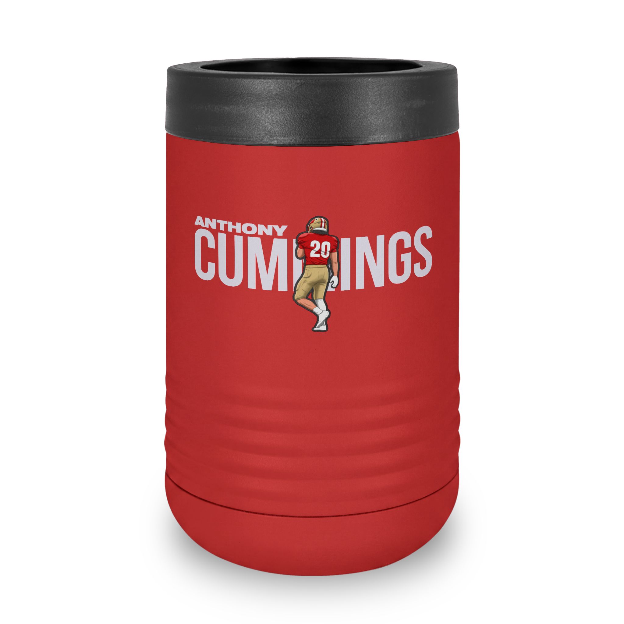 Stainless Can Cooler — character_player_name in Red