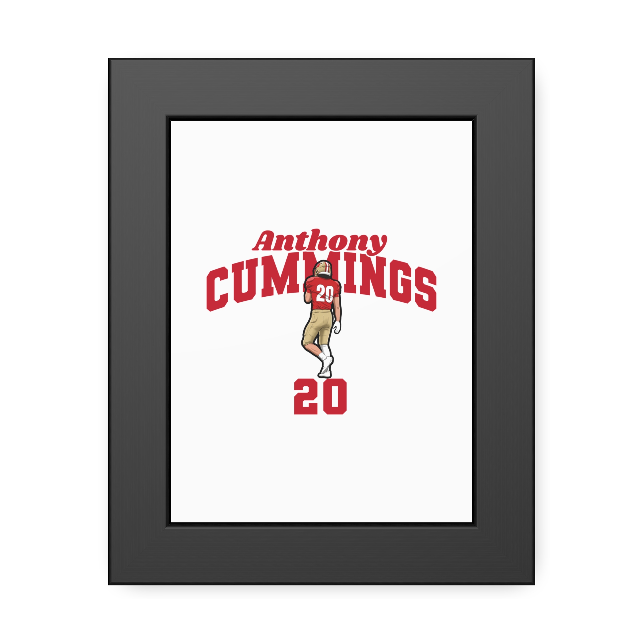 Framed Poster — character_signature_arch in Black