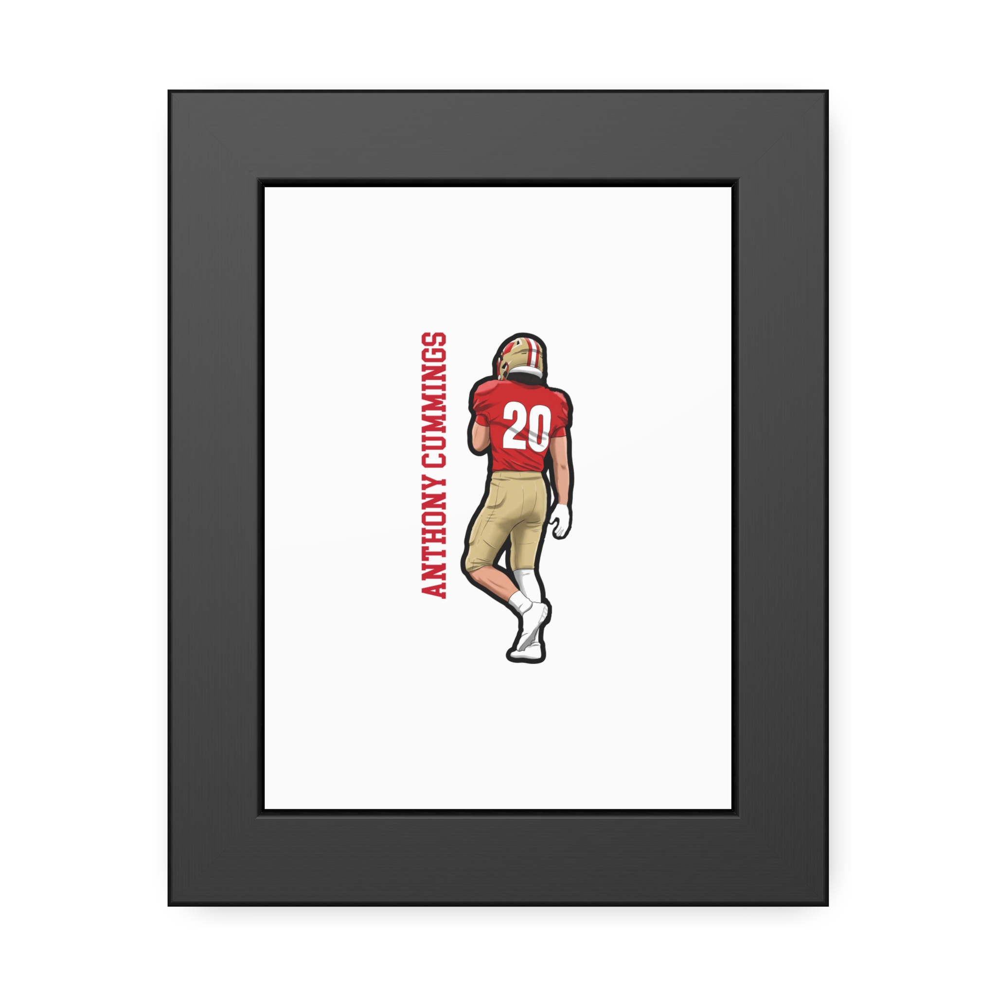 Framed Poster — character_name_vertical in Black