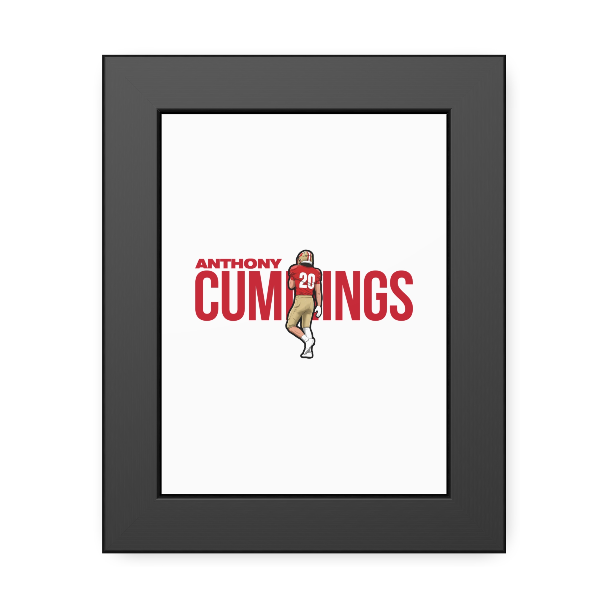 Framed Poster — character_player_name in Black