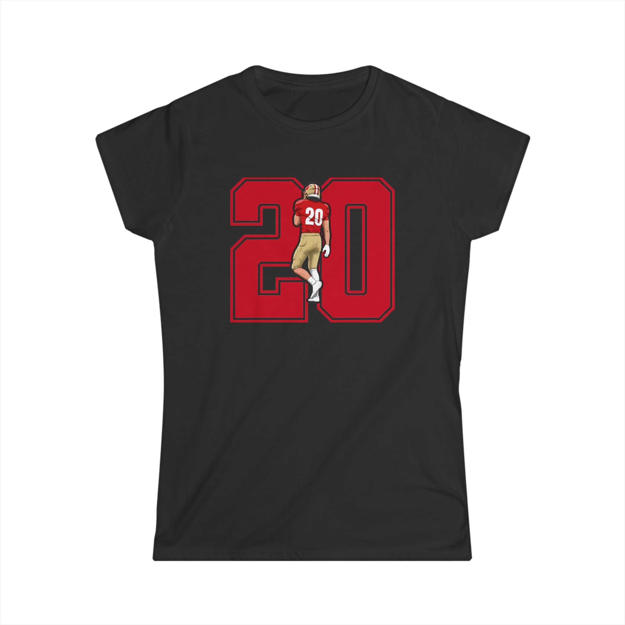 Women's Softstyle Tee — character_number in Black