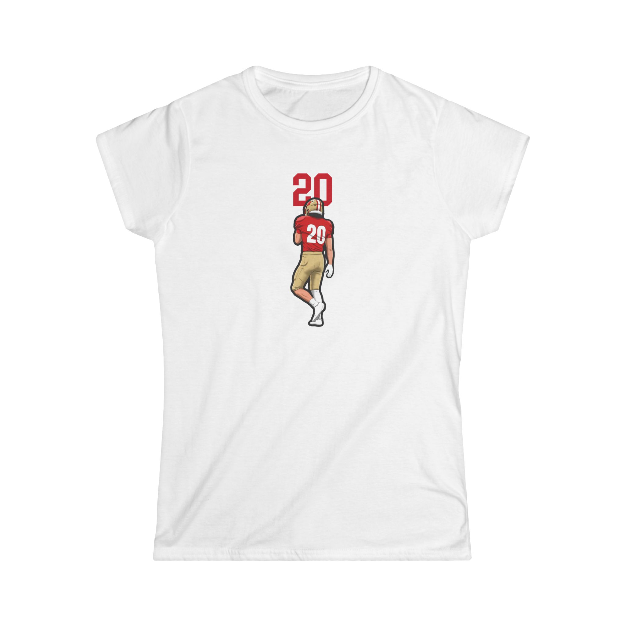 Women's Softstyle Tee — character_number_top in White