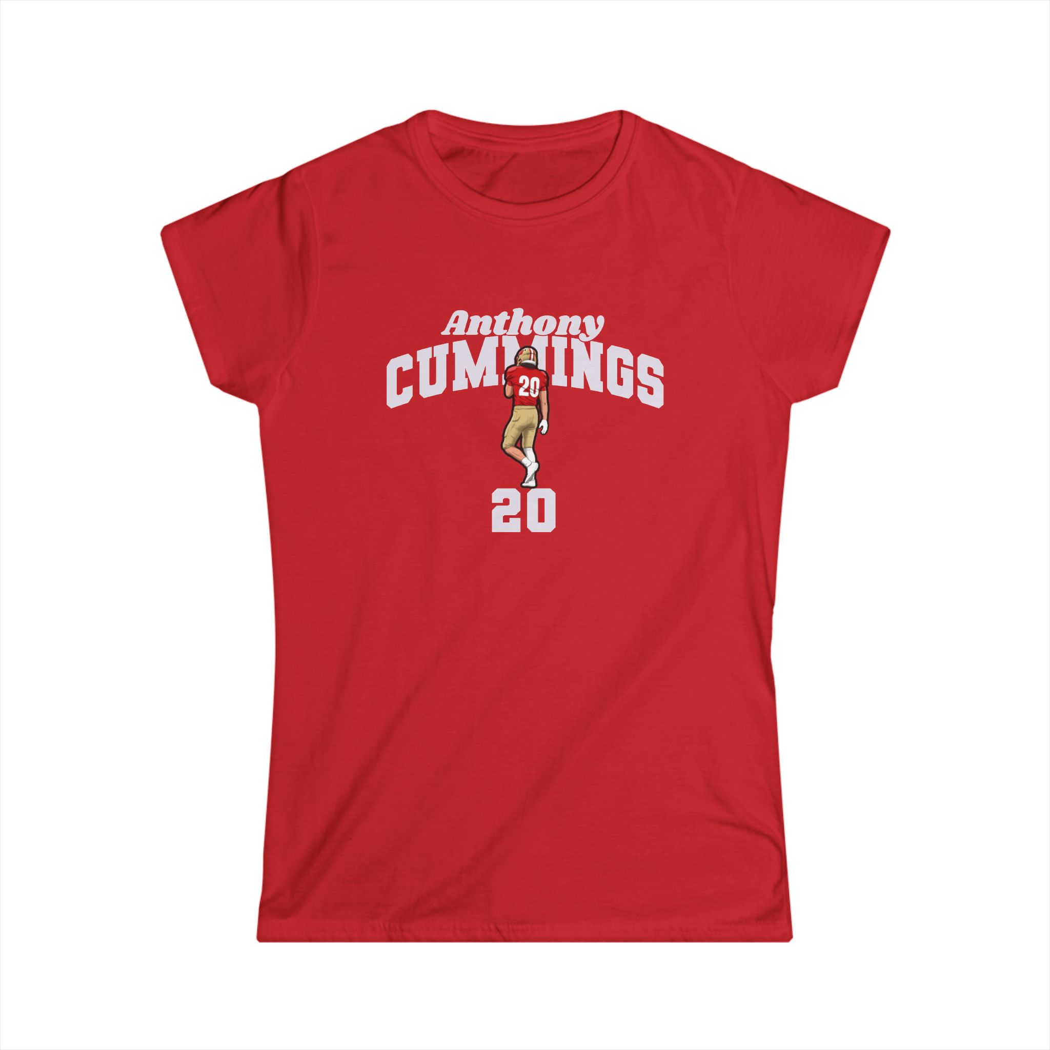 Women's Softstyle Tee — character_signature_arch in Red