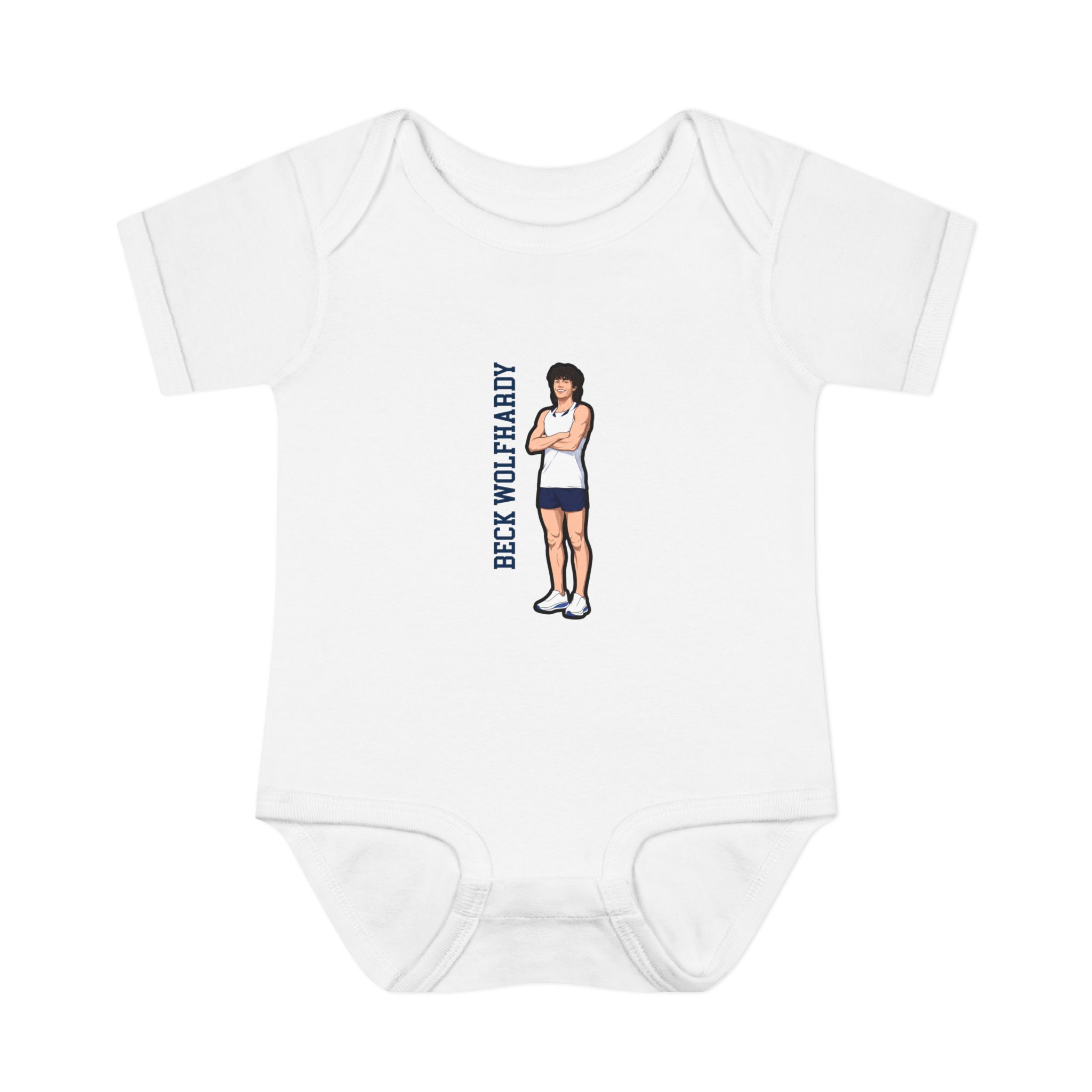 Baby Onesie — character_name_vertical in White