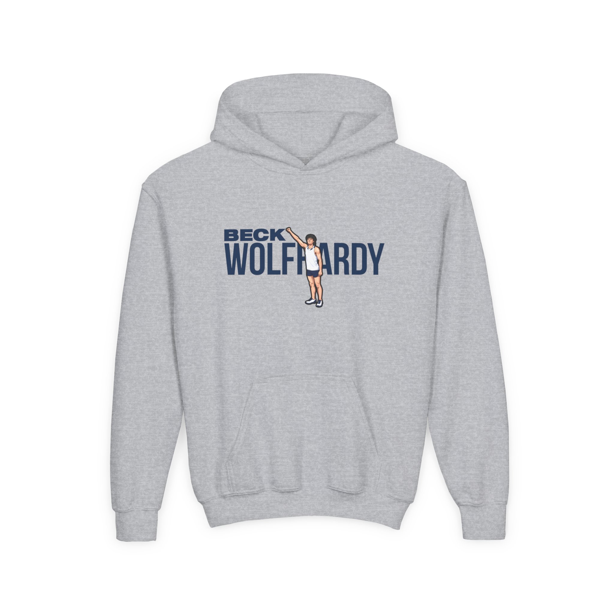 Youth Hoodie — character_player_name in Grey