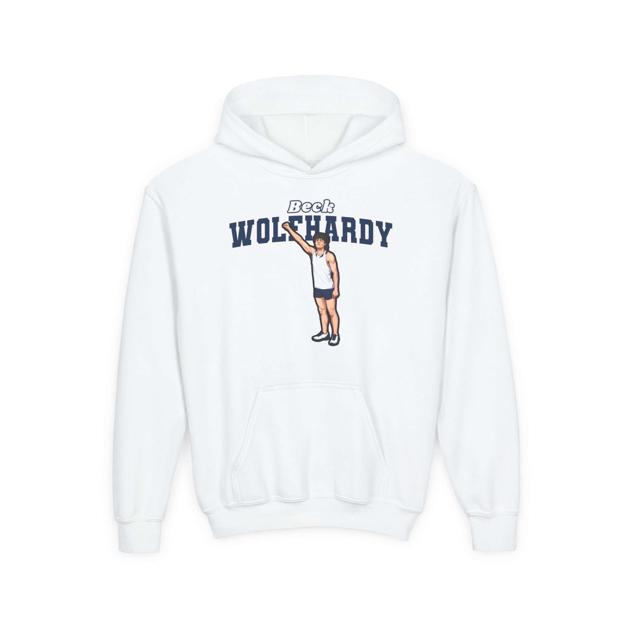 Youth Hoodie — character_name_arch in White