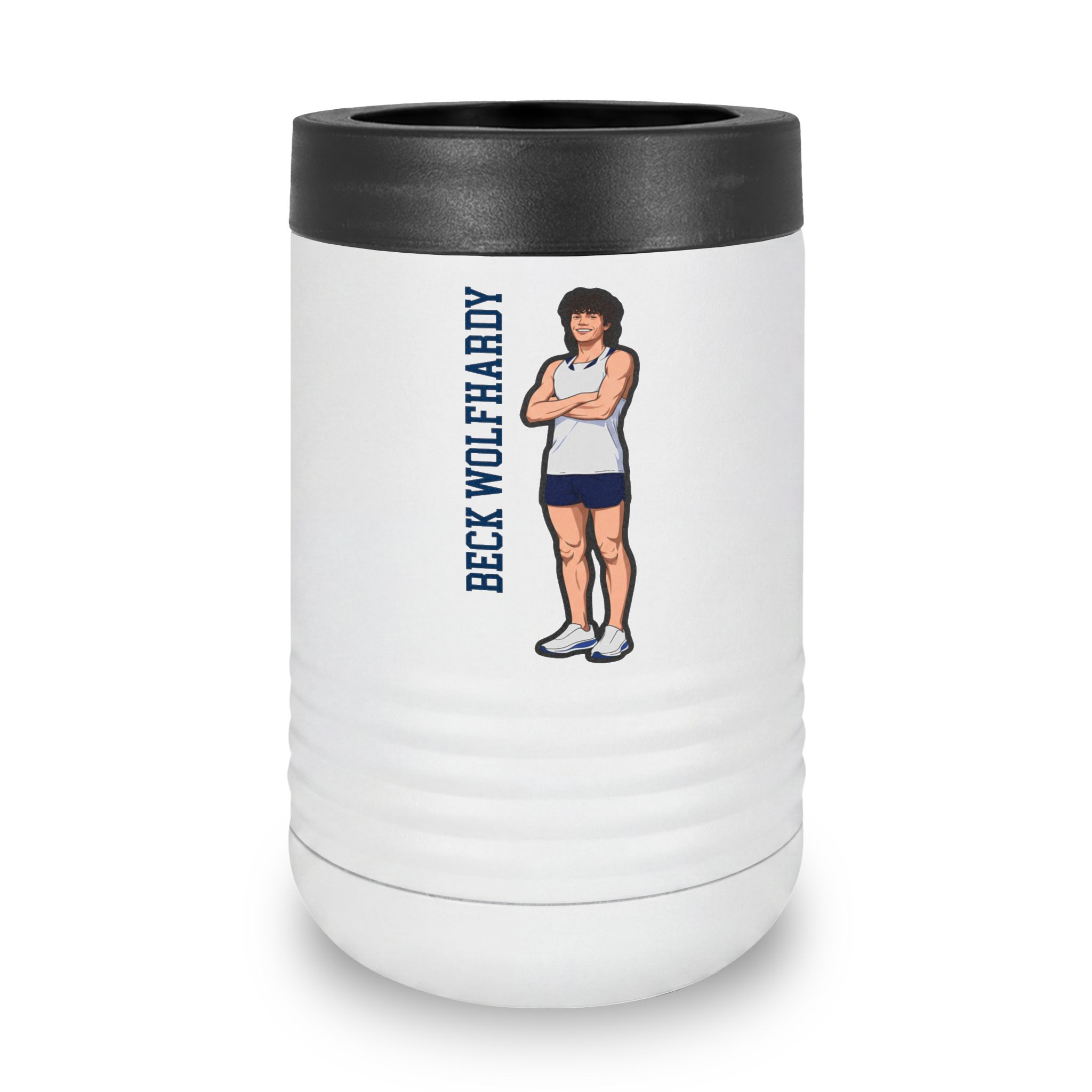 Stainless Can Cooler — character_name_vertical in White
