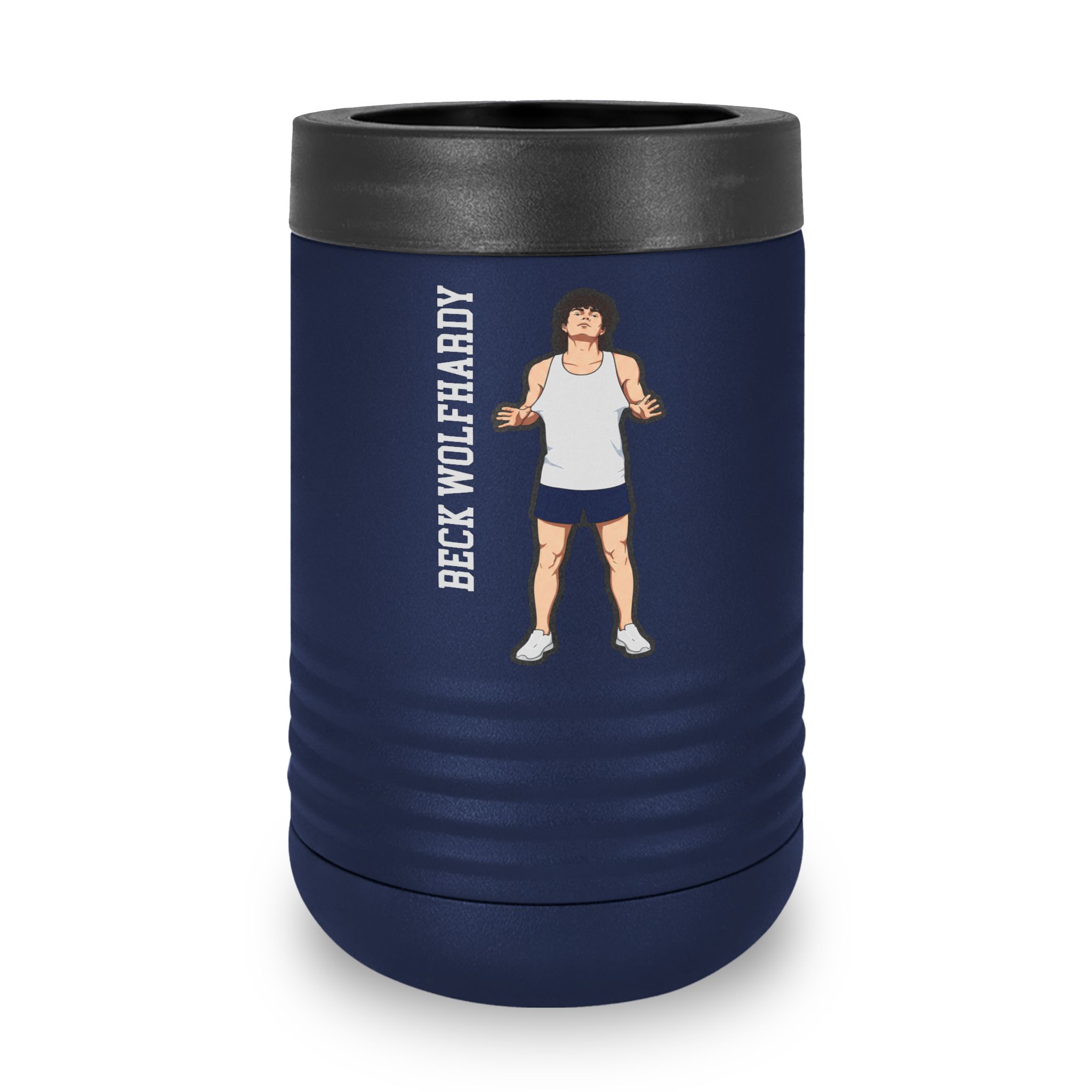 Stainless Can Cooler — character_name_vertical in Navy
