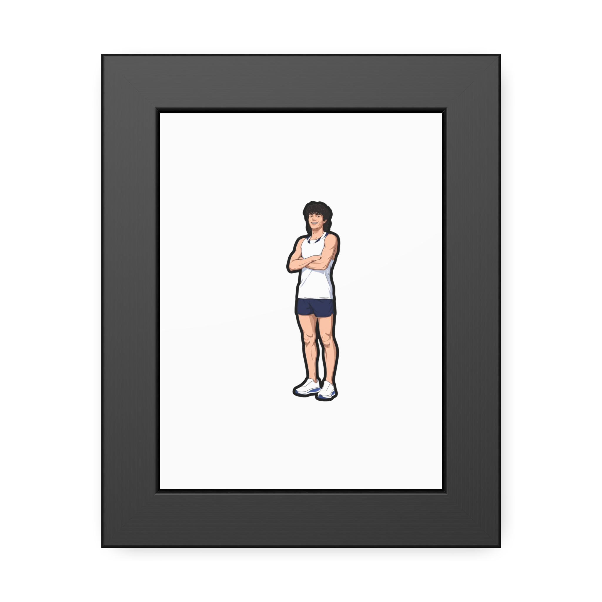 Framed Poster — character_name_vertical in Black