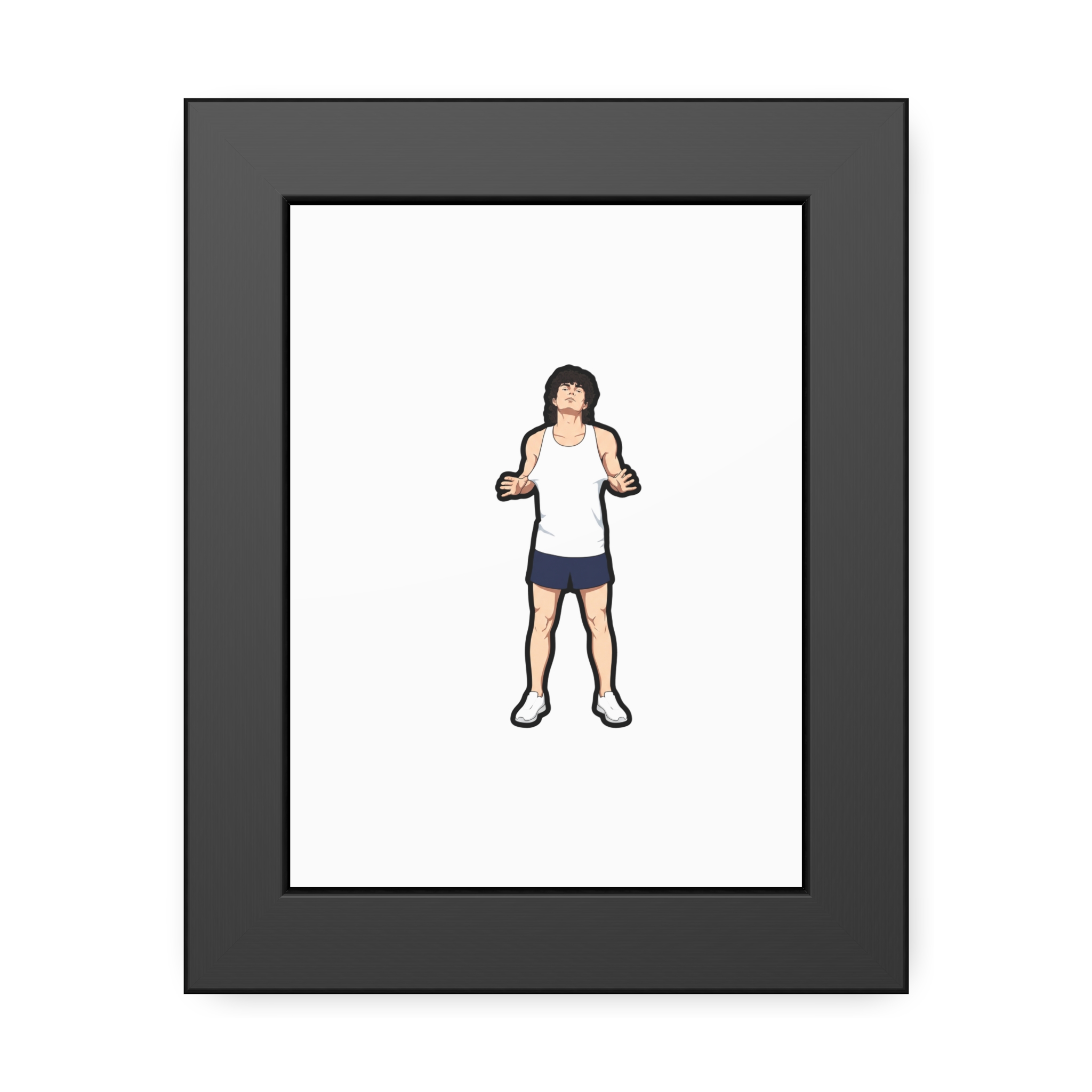 Framed Poster — character_name_vertical in Black