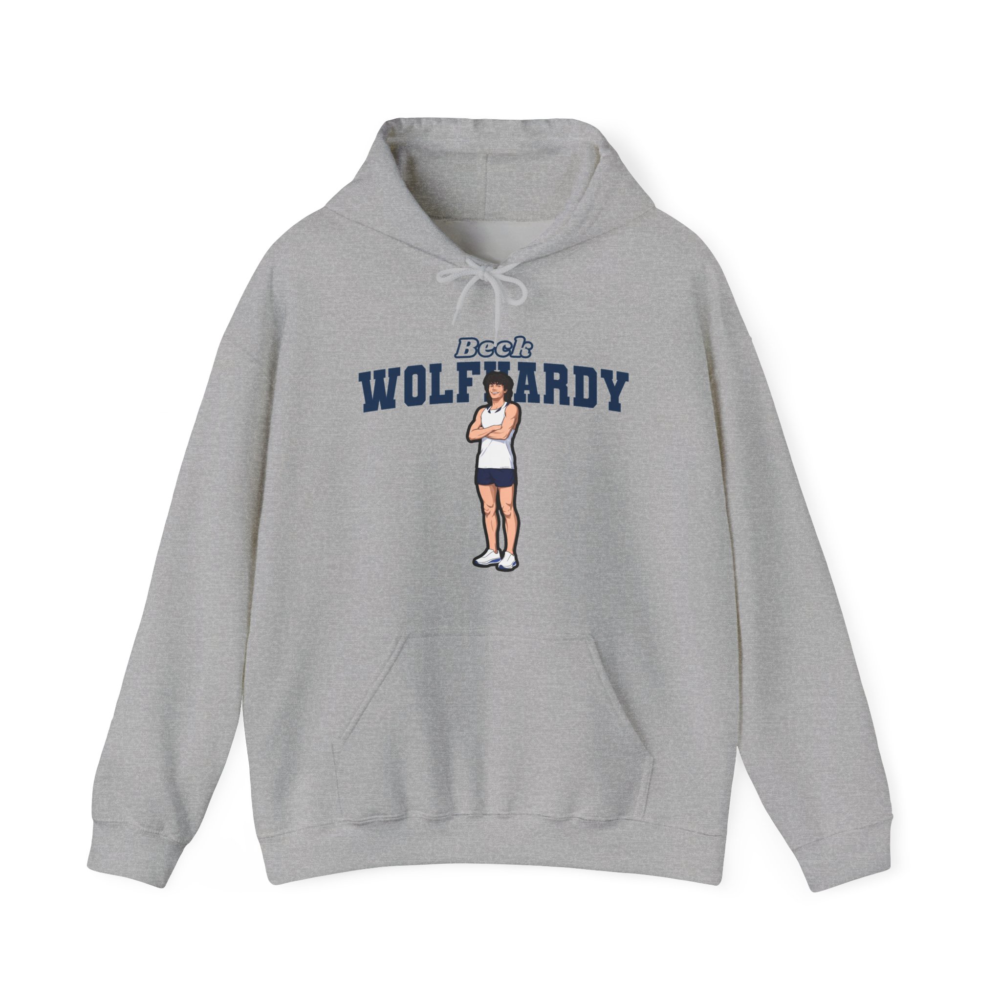 Hoodie — character_name_arch in Grey