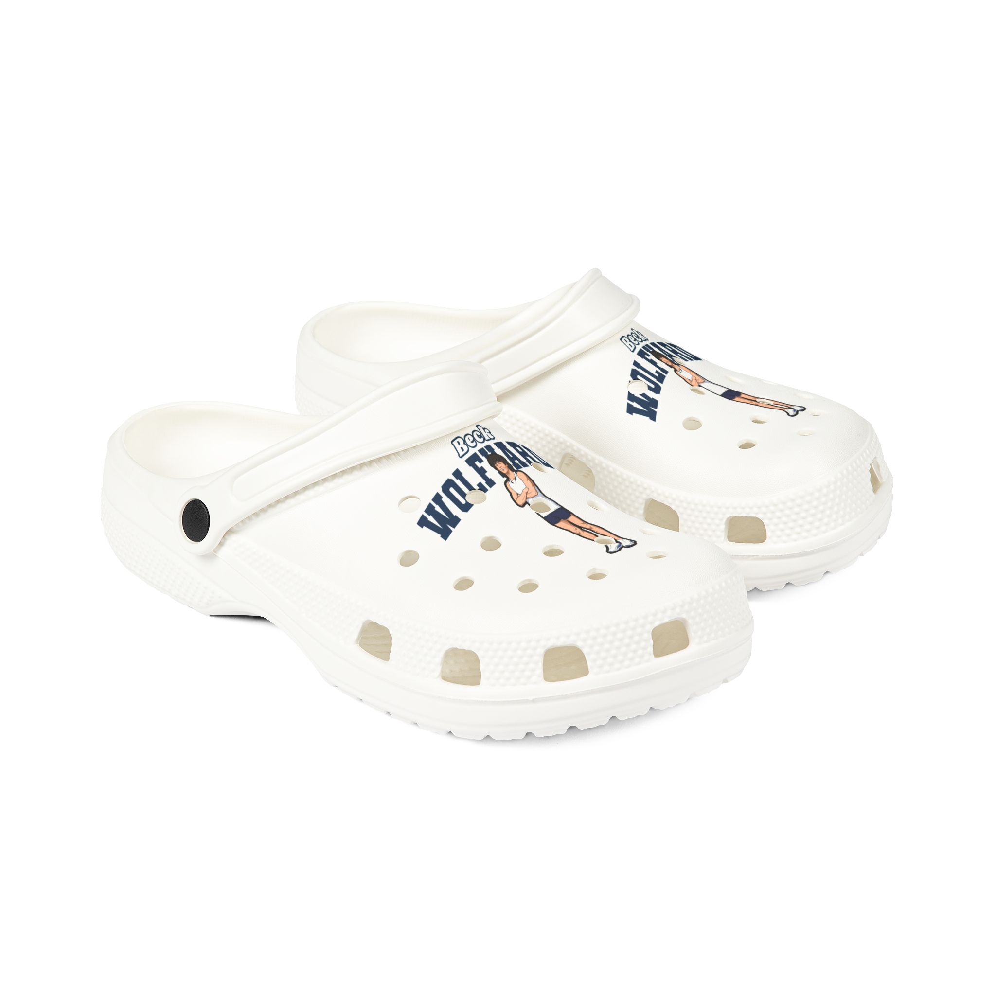 Rubber Clogs — character_name_arch in White