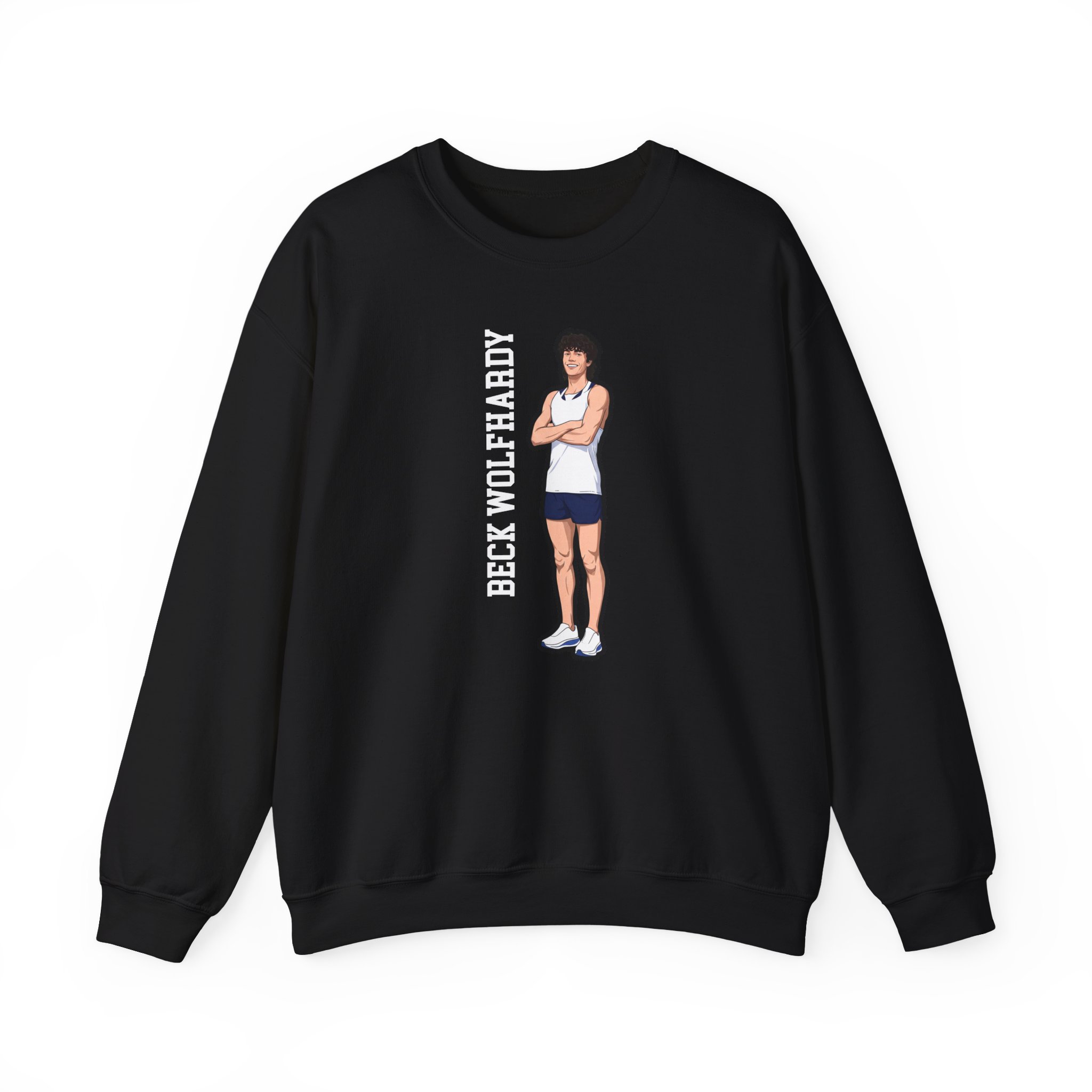 Crewneck Sweatshirt — character_name_vertical in Black