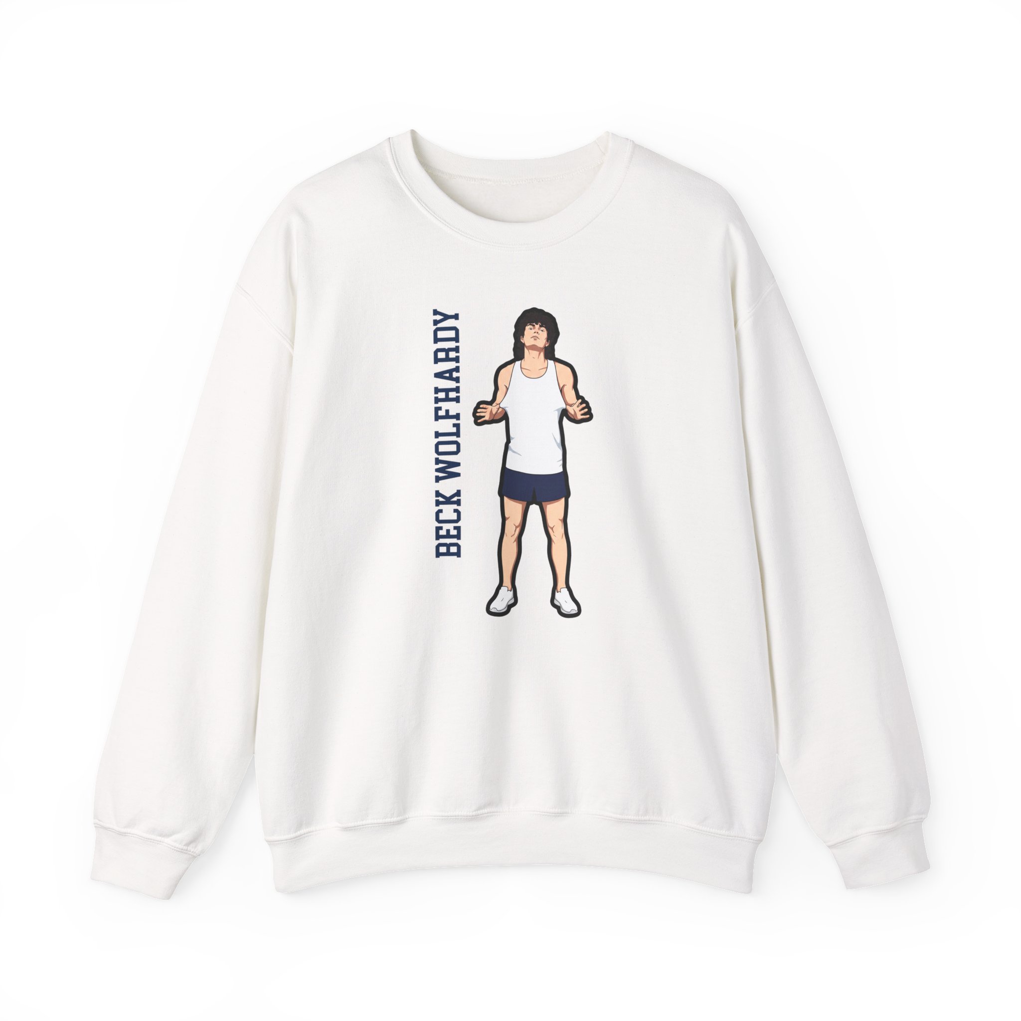 Crewneck Sweatshirt — character_name_vertical in White