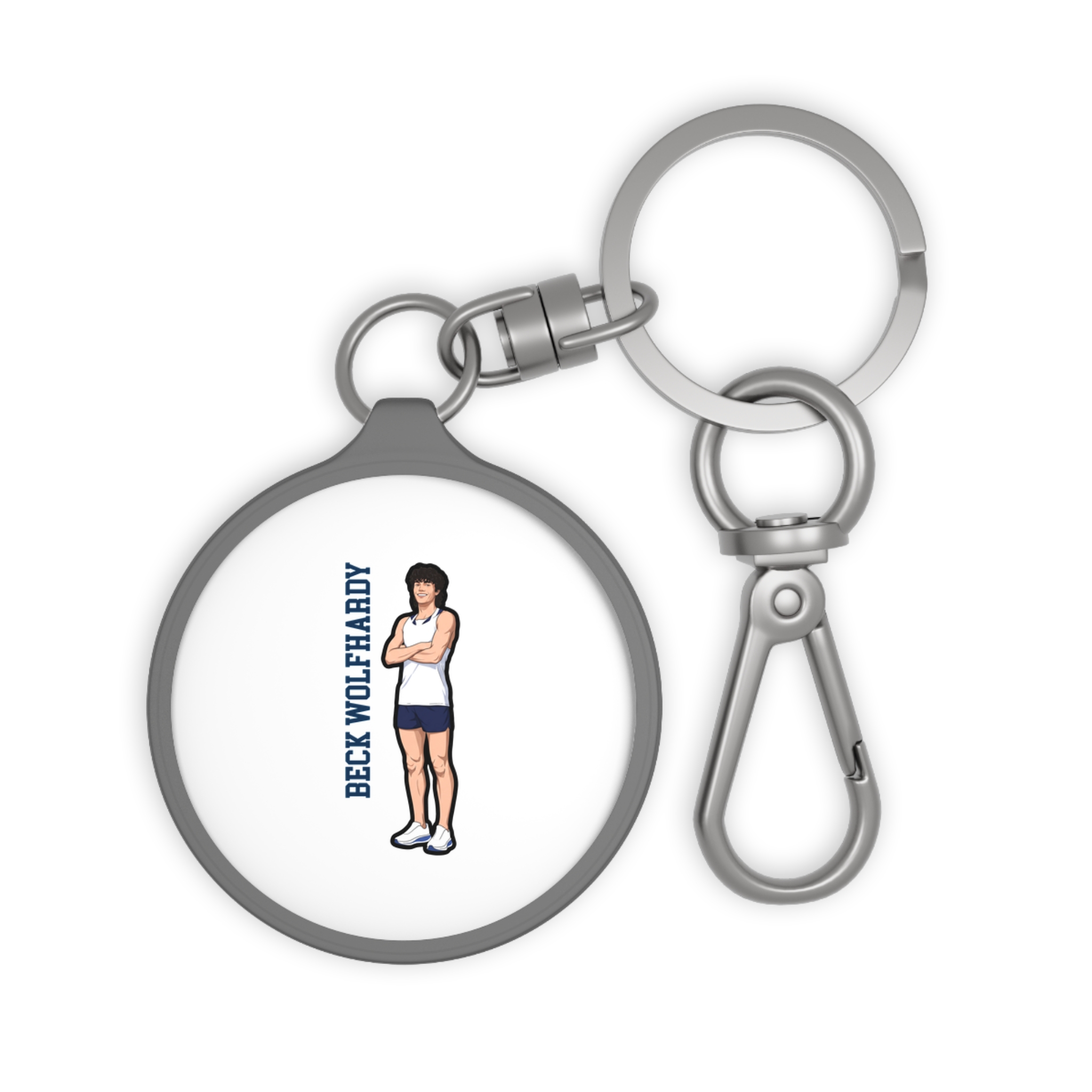 Keychain — character_name_vertical in Grey