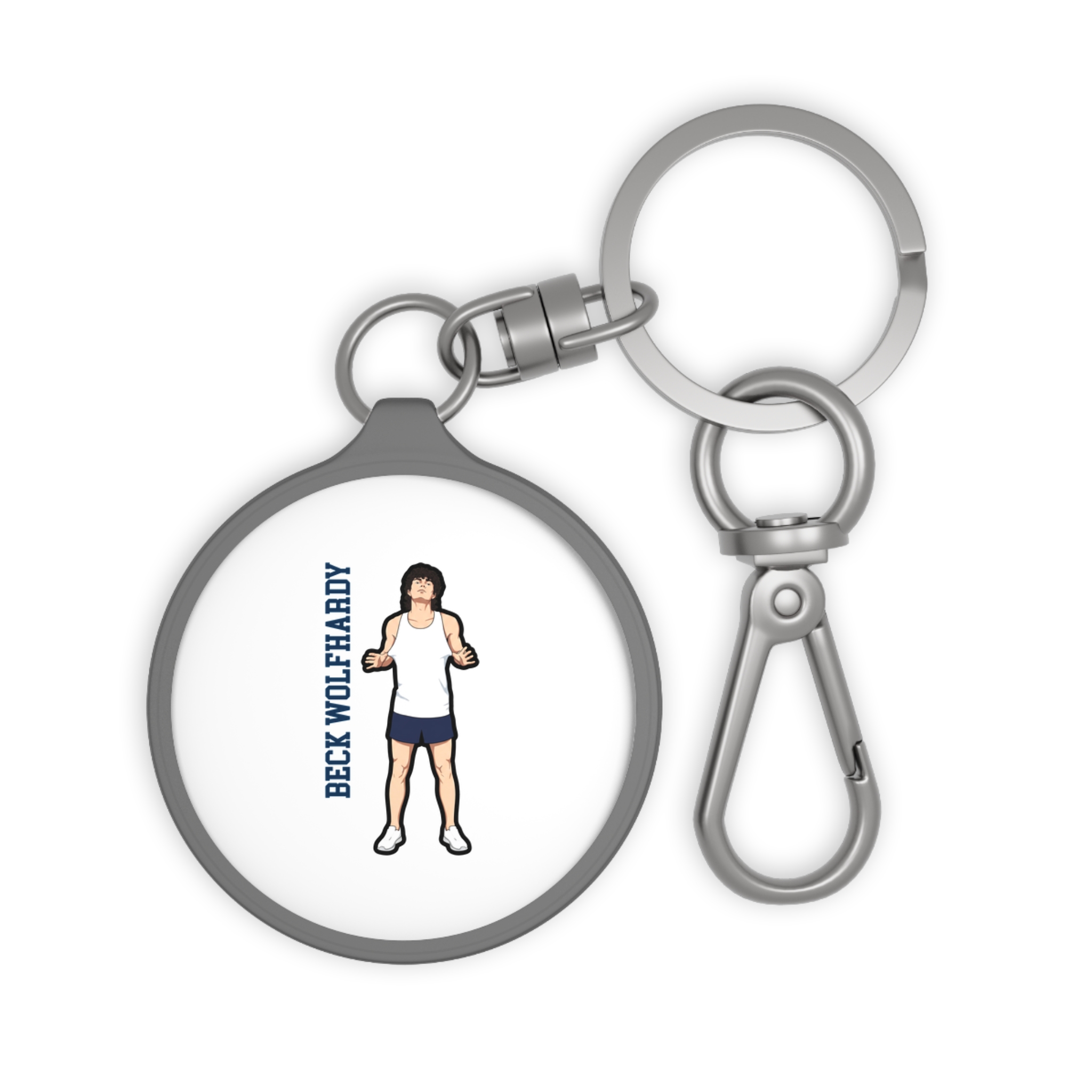 Keychain — character_name_vertical in Grey