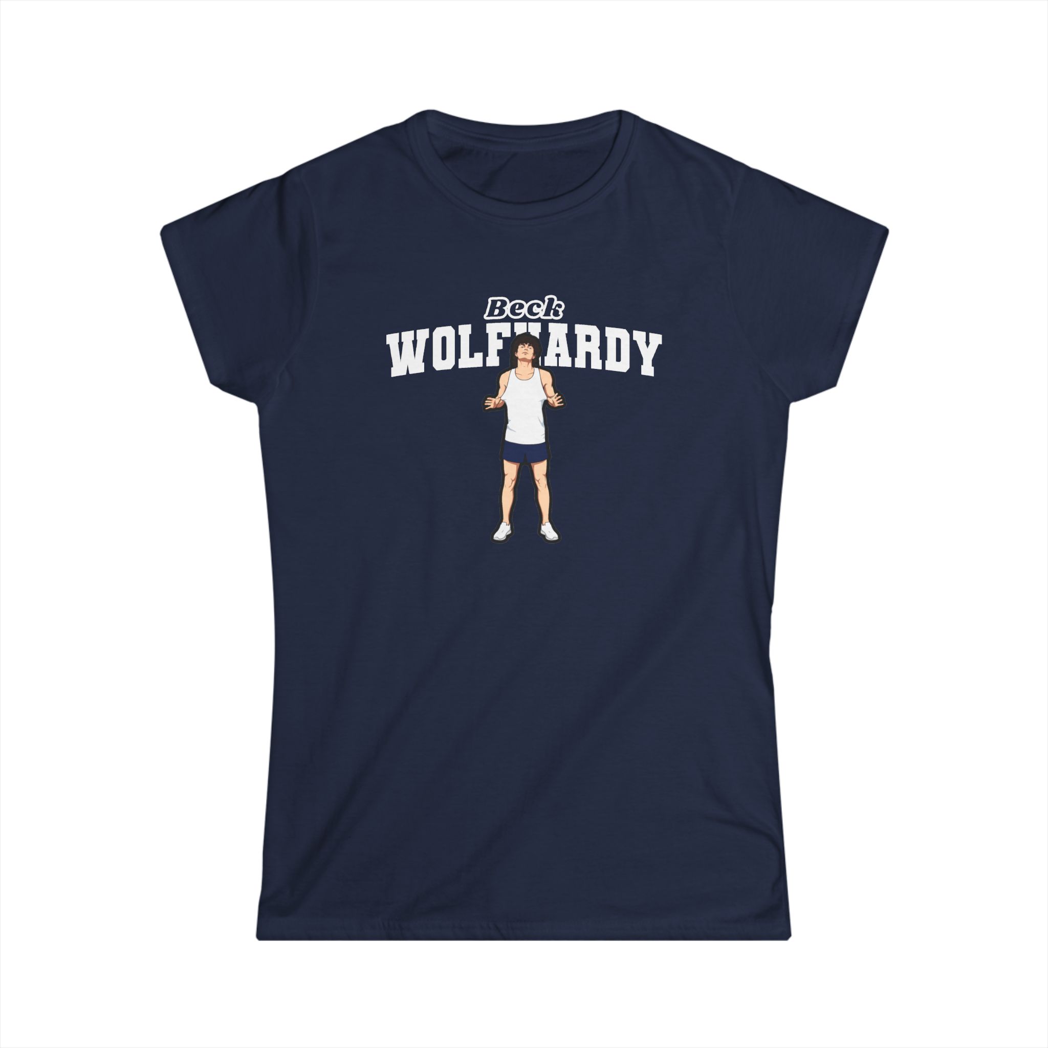 Women's Softstyle Tee — character_name_arch in Navy