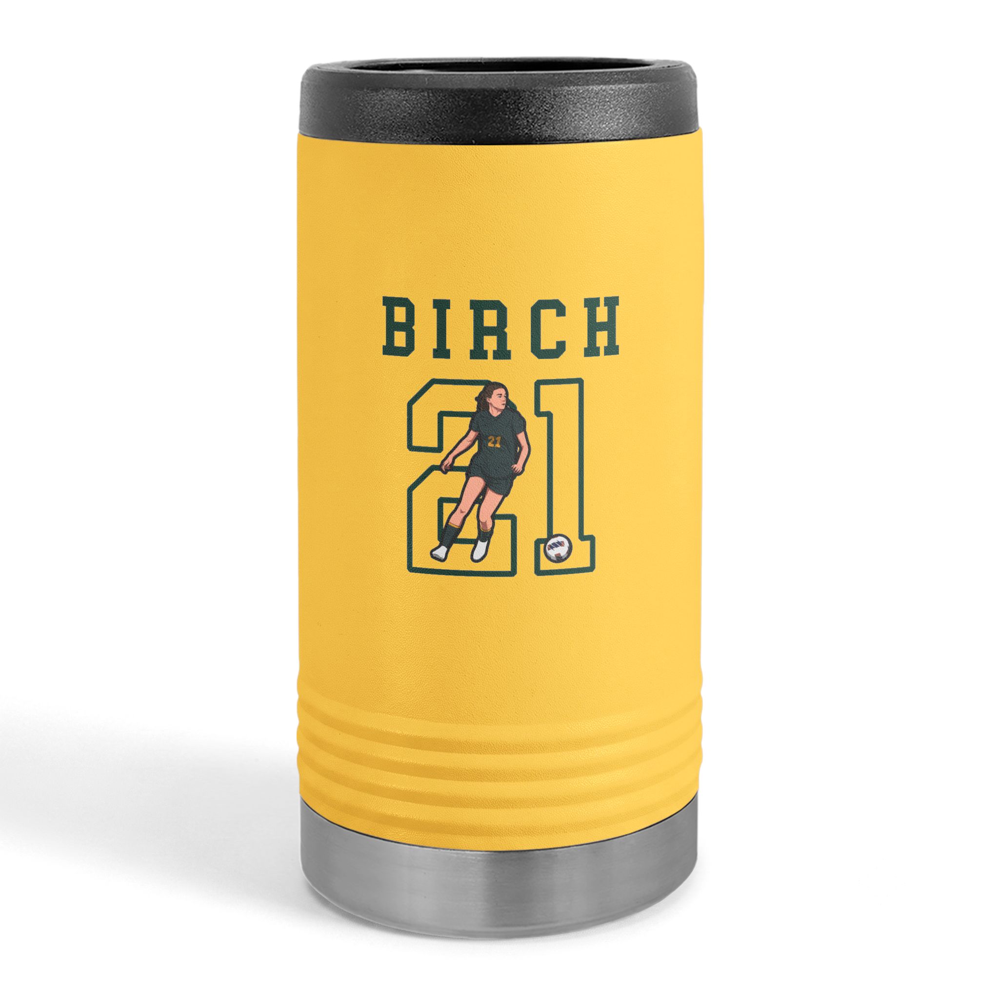 Slim Stainless Can Cooler — character_shirsey in Yellow